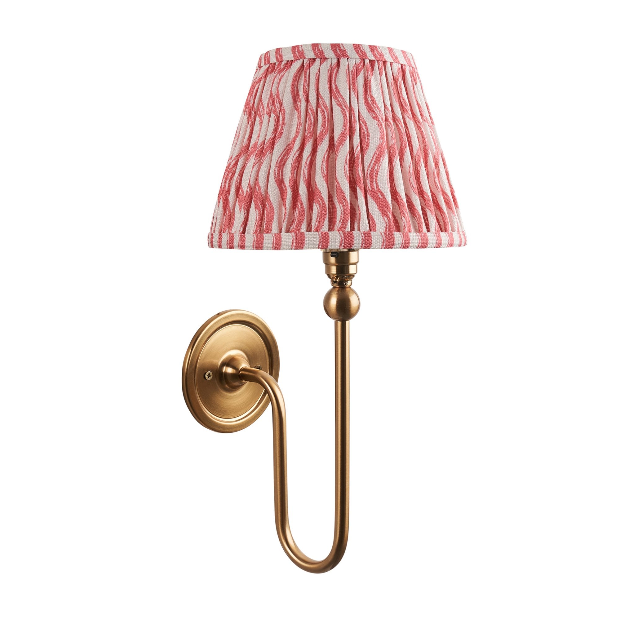 Endon Santiago Wall Light & Ripple 20cm Coral Pink Shade