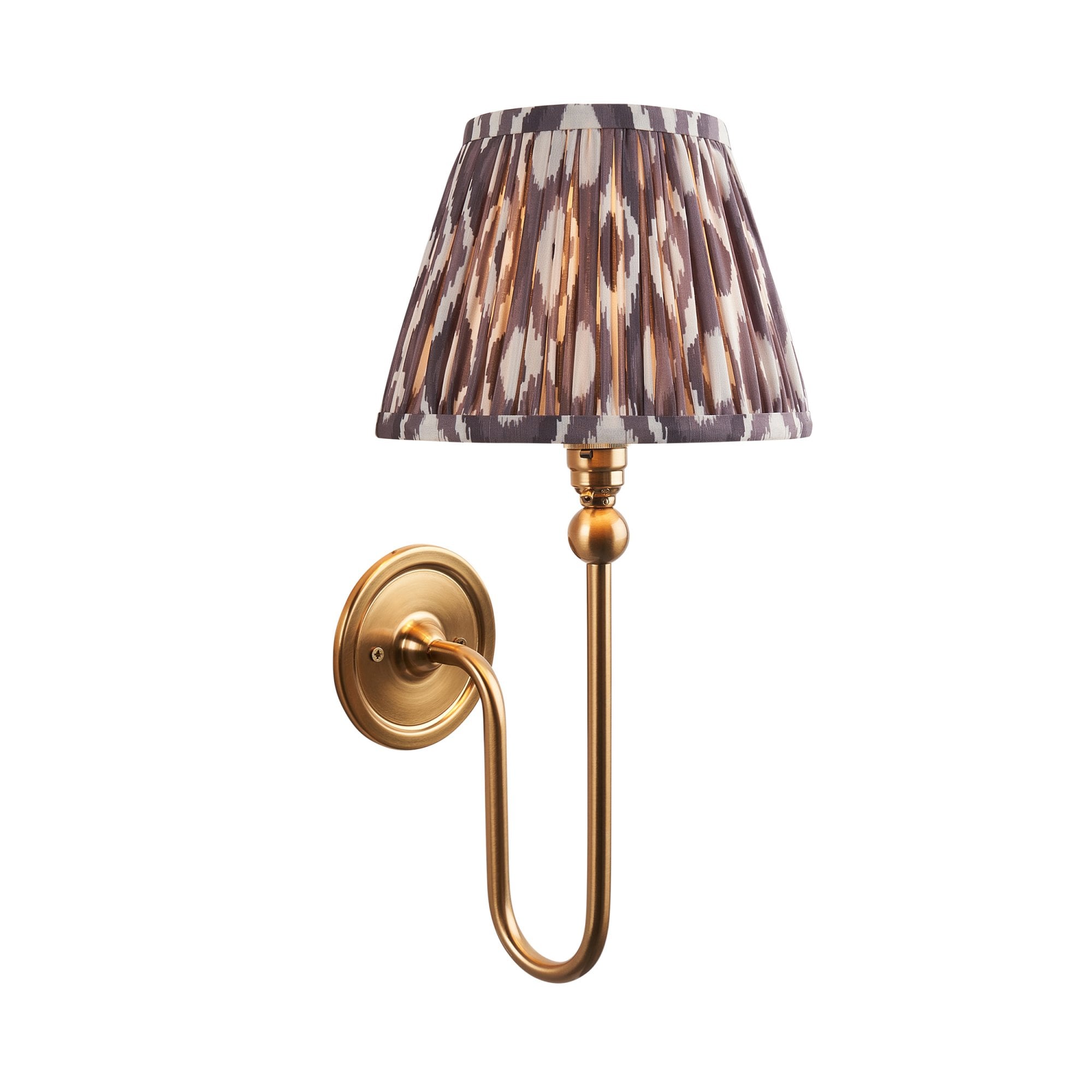 Endon Santiago Wall Light & Ikat 20cm Pearl Grey Shade