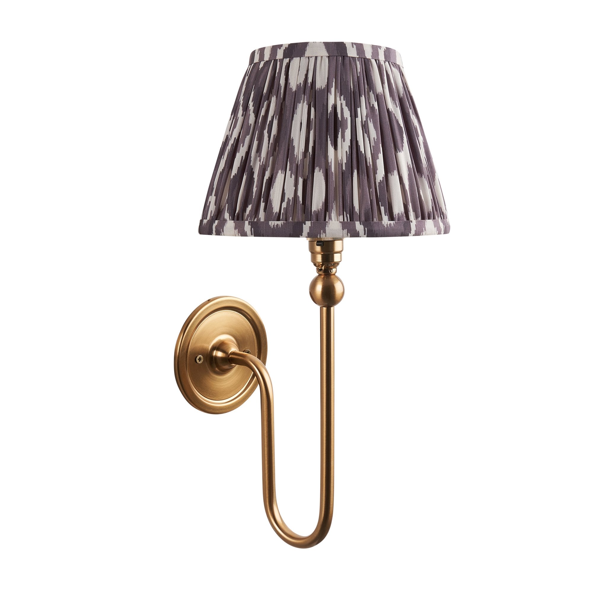 Endon Santiago Wall Light & Ikat 20cm Pearl Grey Shade