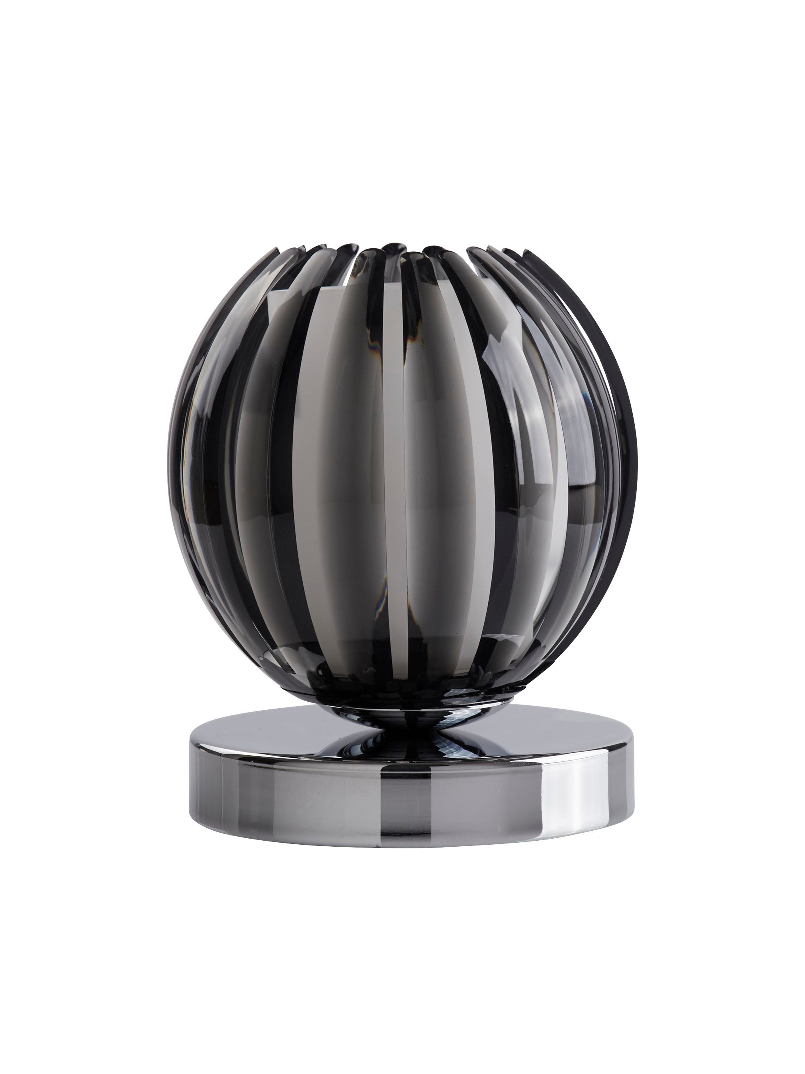 Searchlight Carton Touch Table Lamp, Chrome, Smokey Acrylic, Frosted Glass