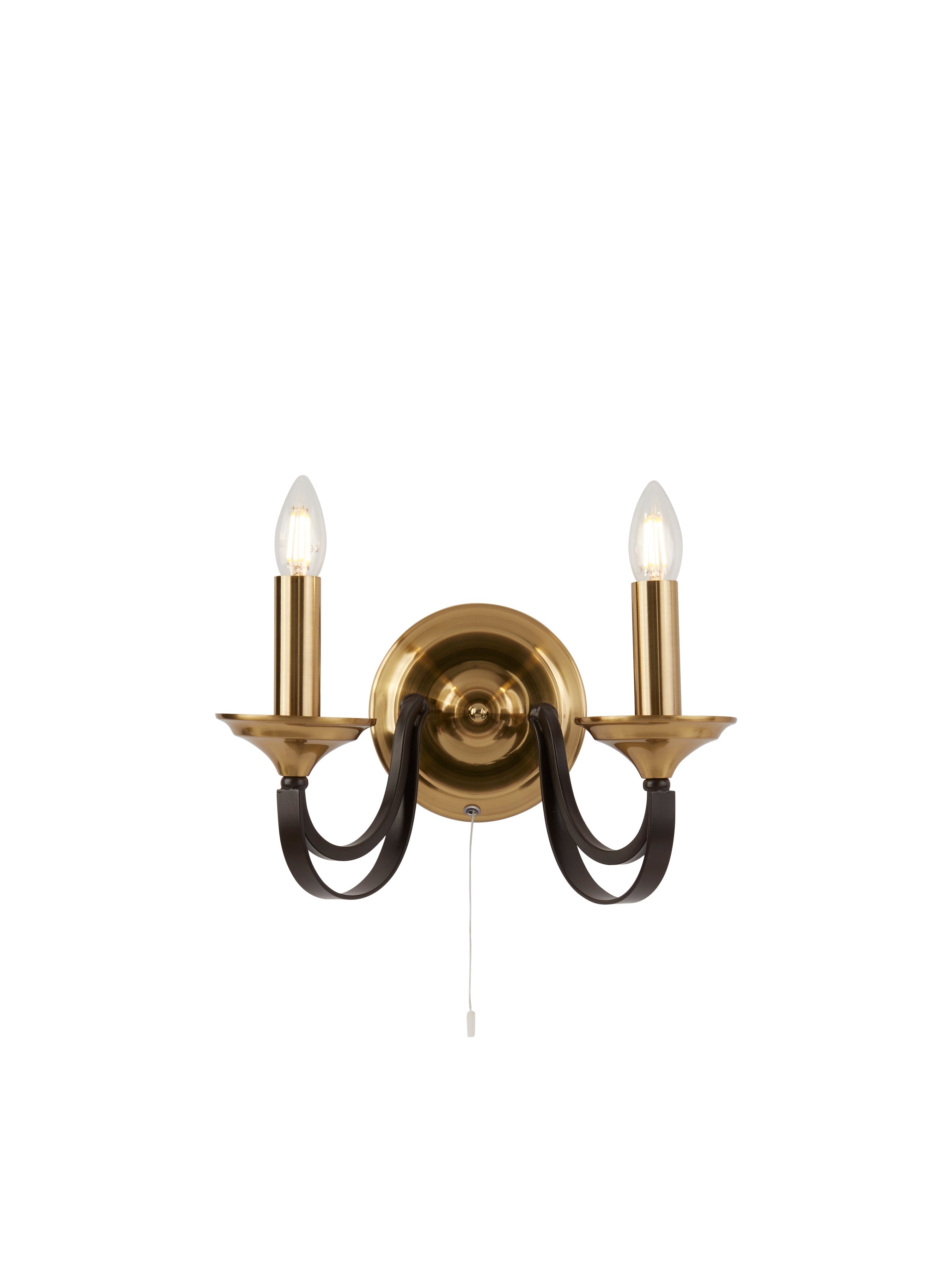 Searchlight Basnett 2 Light Wall Fitting - Dark Bronze & Brown