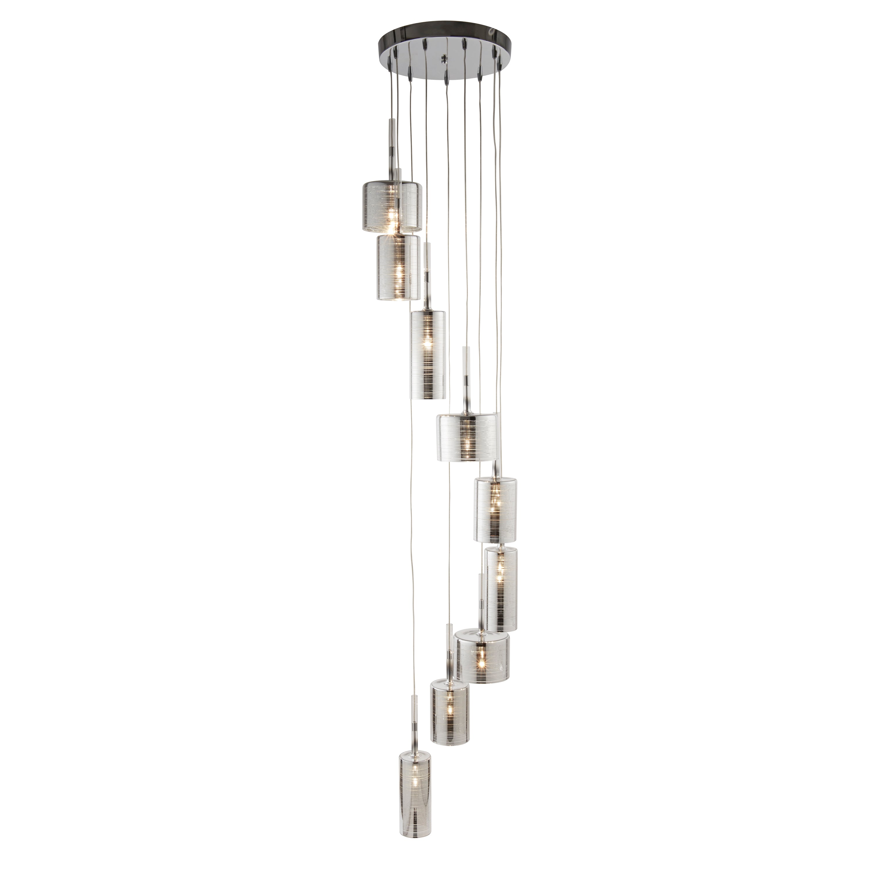 Searchlight Langdale 9 Light Multi Drop Pendant, Chrome