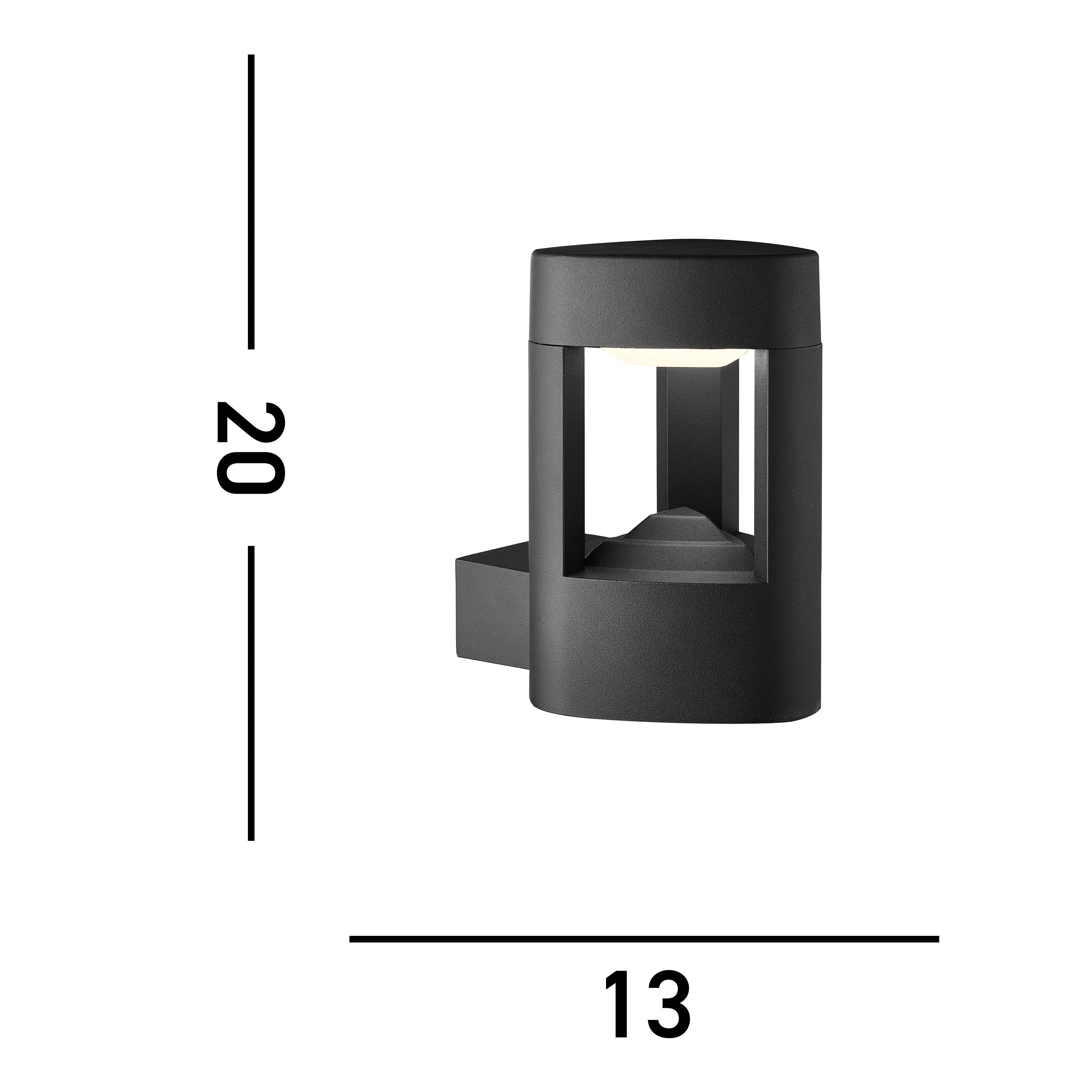 Searchlight Melrose LED Outdoor Wall Light - Dark grey Aluminium - IP44