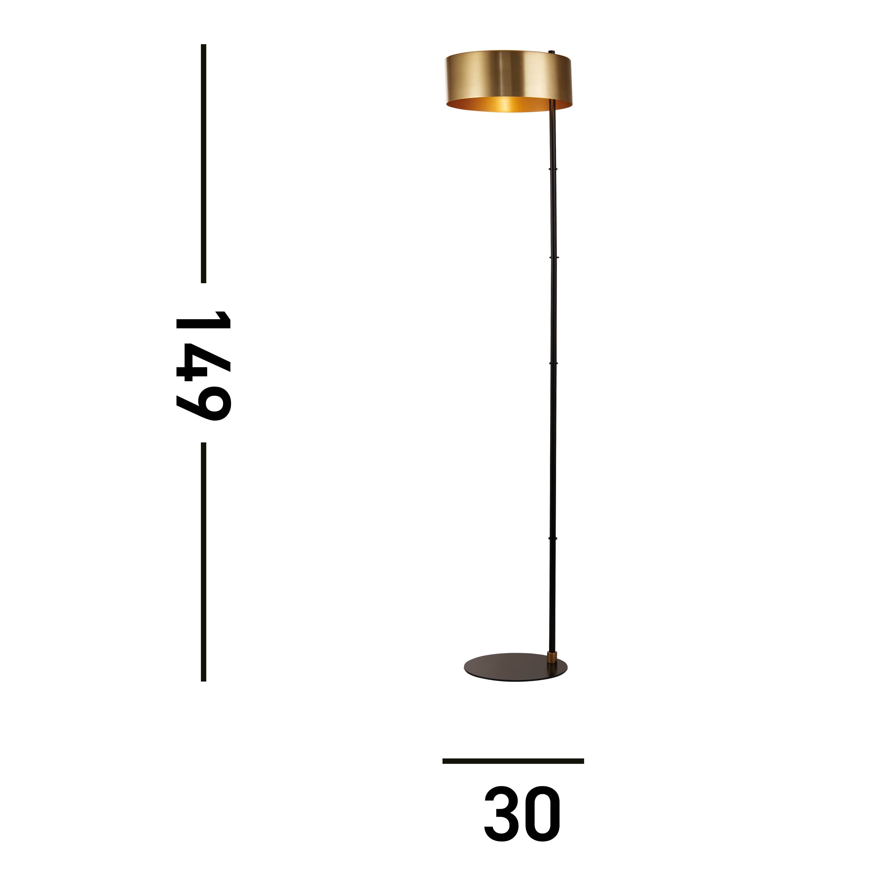 Searchlight Kearsley Floor Lamp - Black & Gold Metal