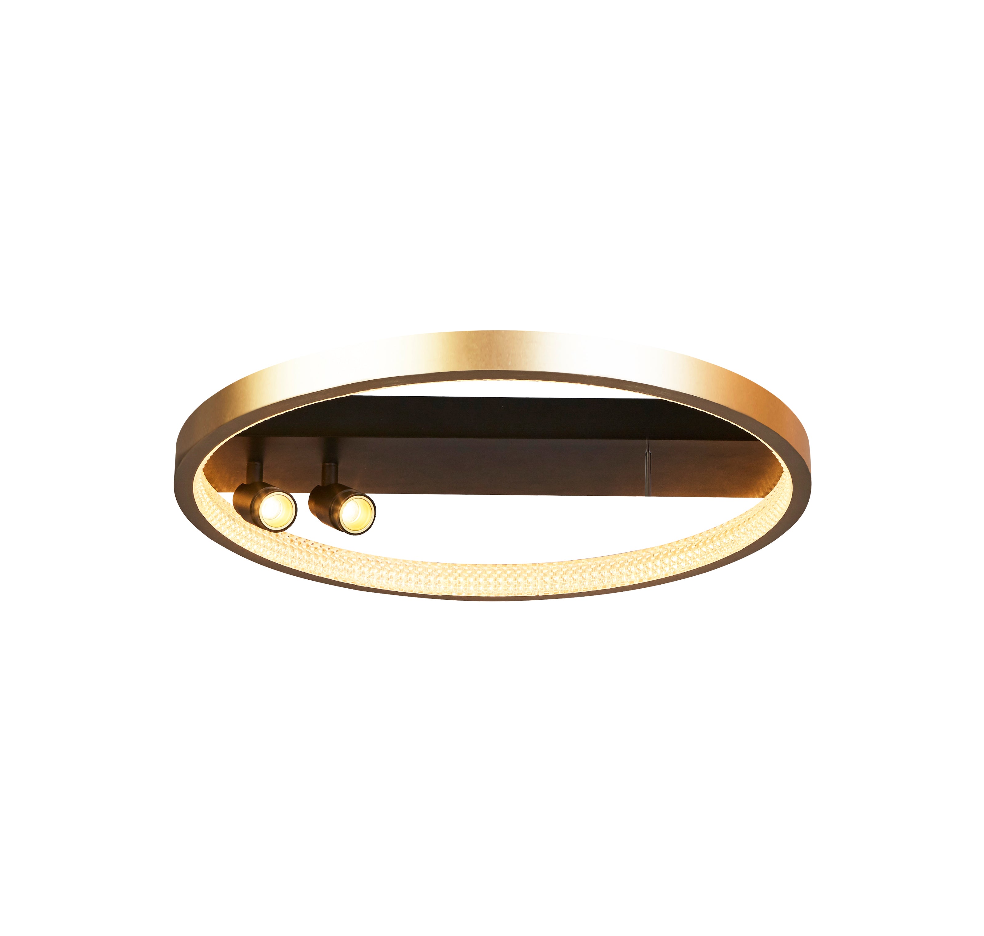 Searchlight Gilbert Flush - Black & Gold Metal
