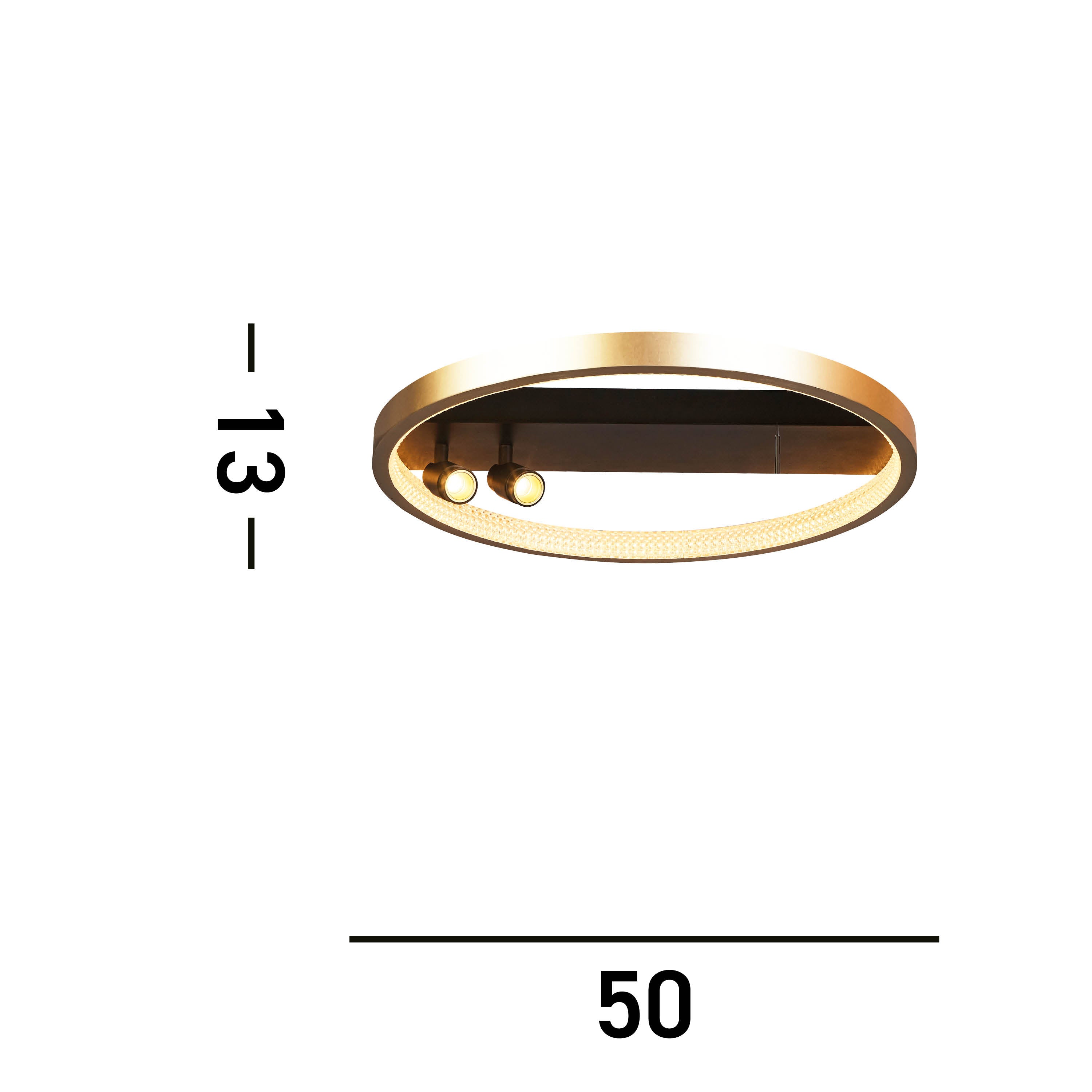 Searchlight Gilbert Flush - Black & Gold Metal