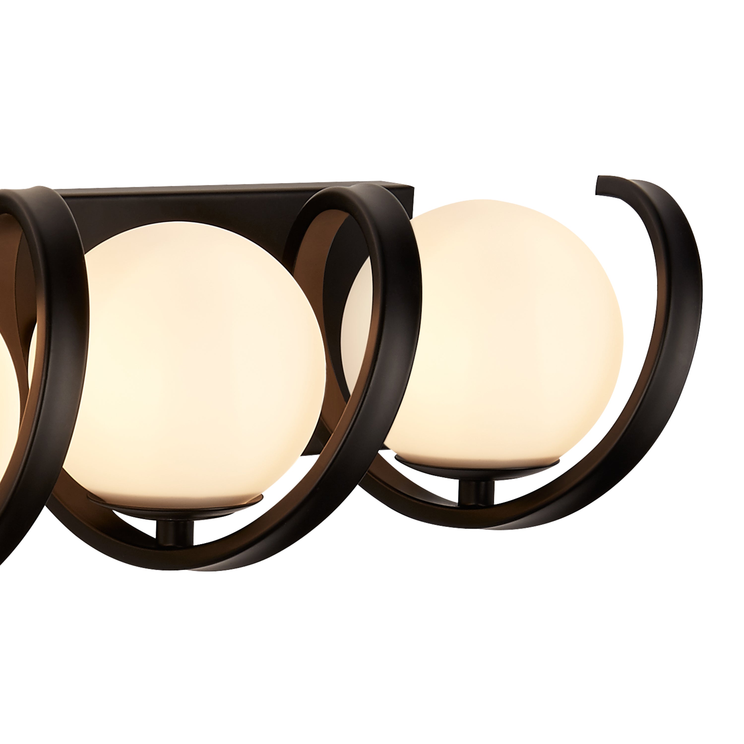 Searchlight Twirls 3 Light Wall Light - Black & Opal