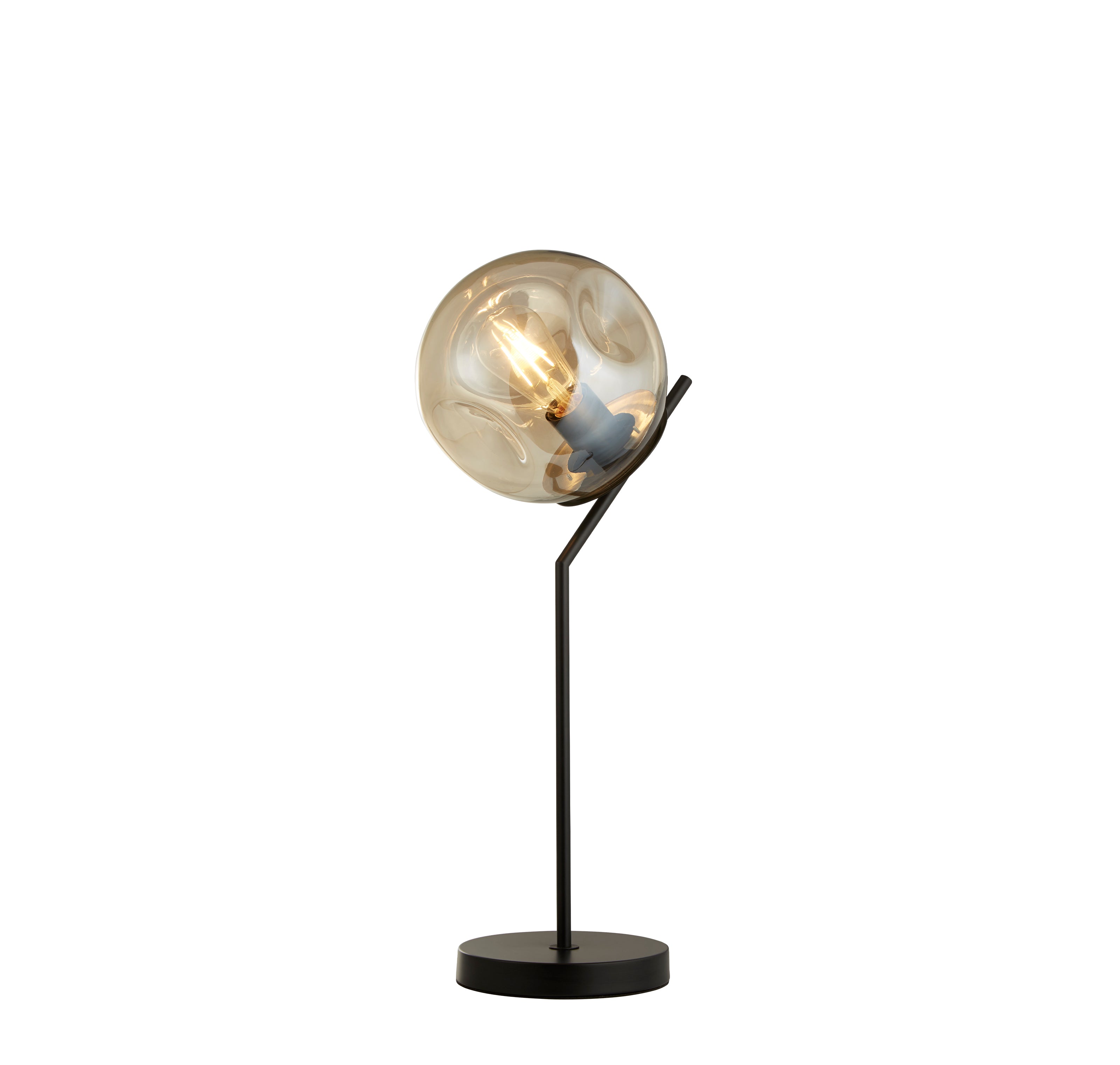 Searchlight Phoebe Table Lamp - Black Metal & Champagne Phoebeed Glass