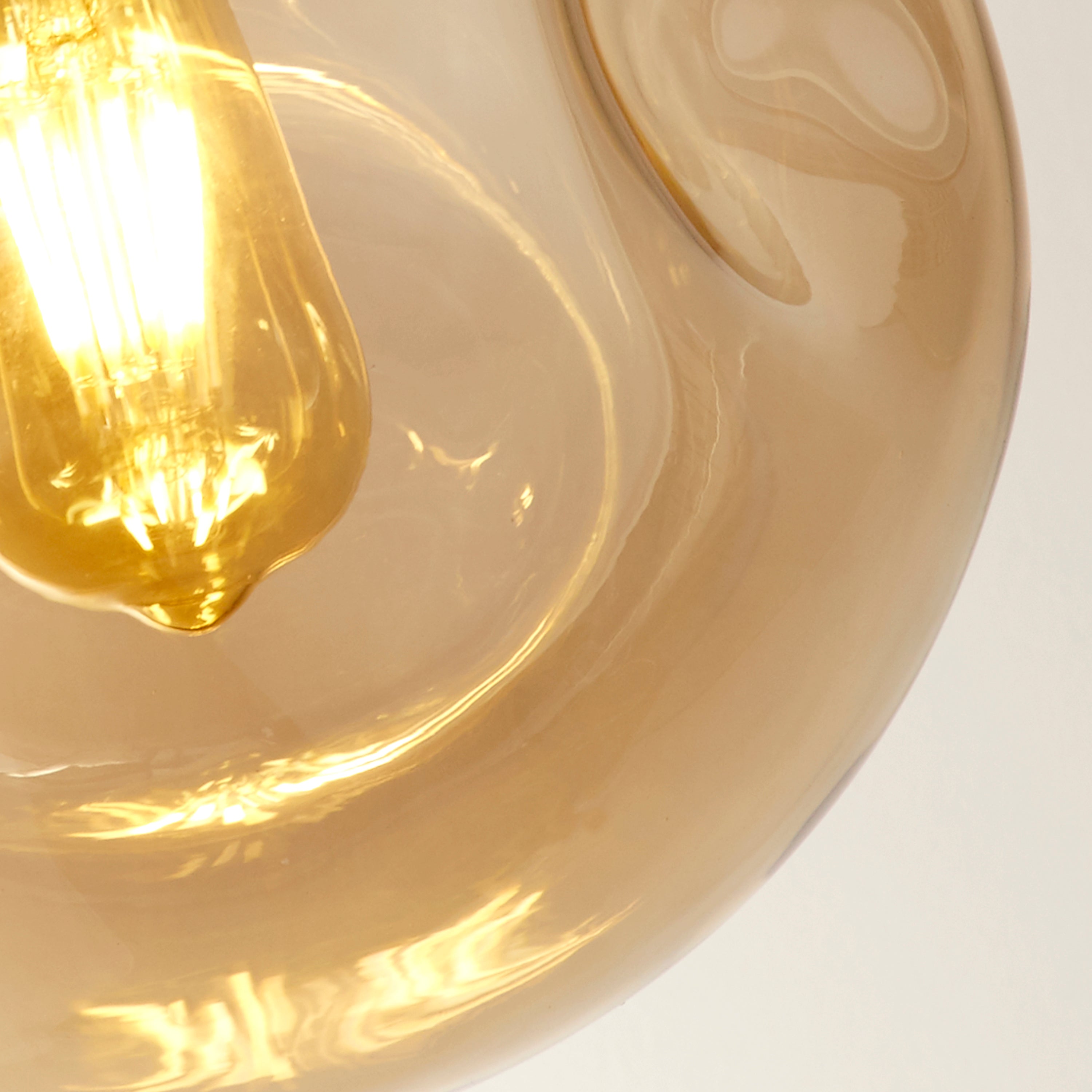 Searchlight Phoebe Pendant - Black Metal & Champagne Phoebeed Glass