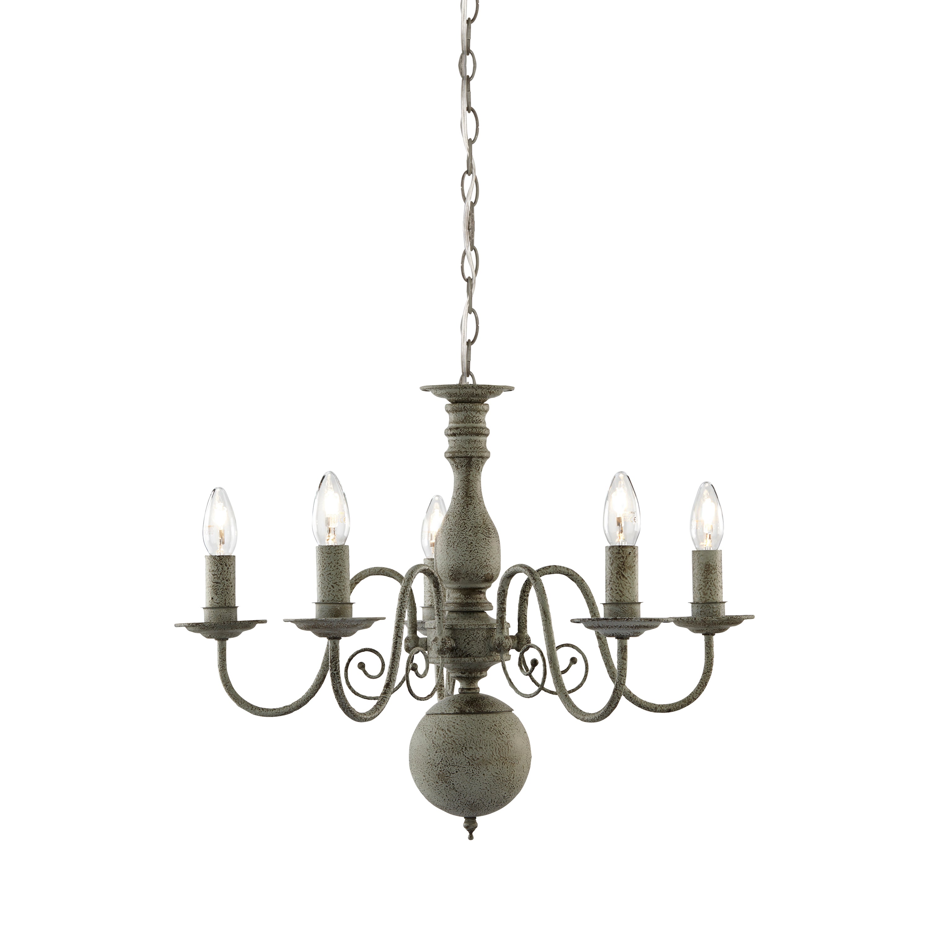 Searchlight Gilman Steel 5 Light Fitting With Textured Grey Finish