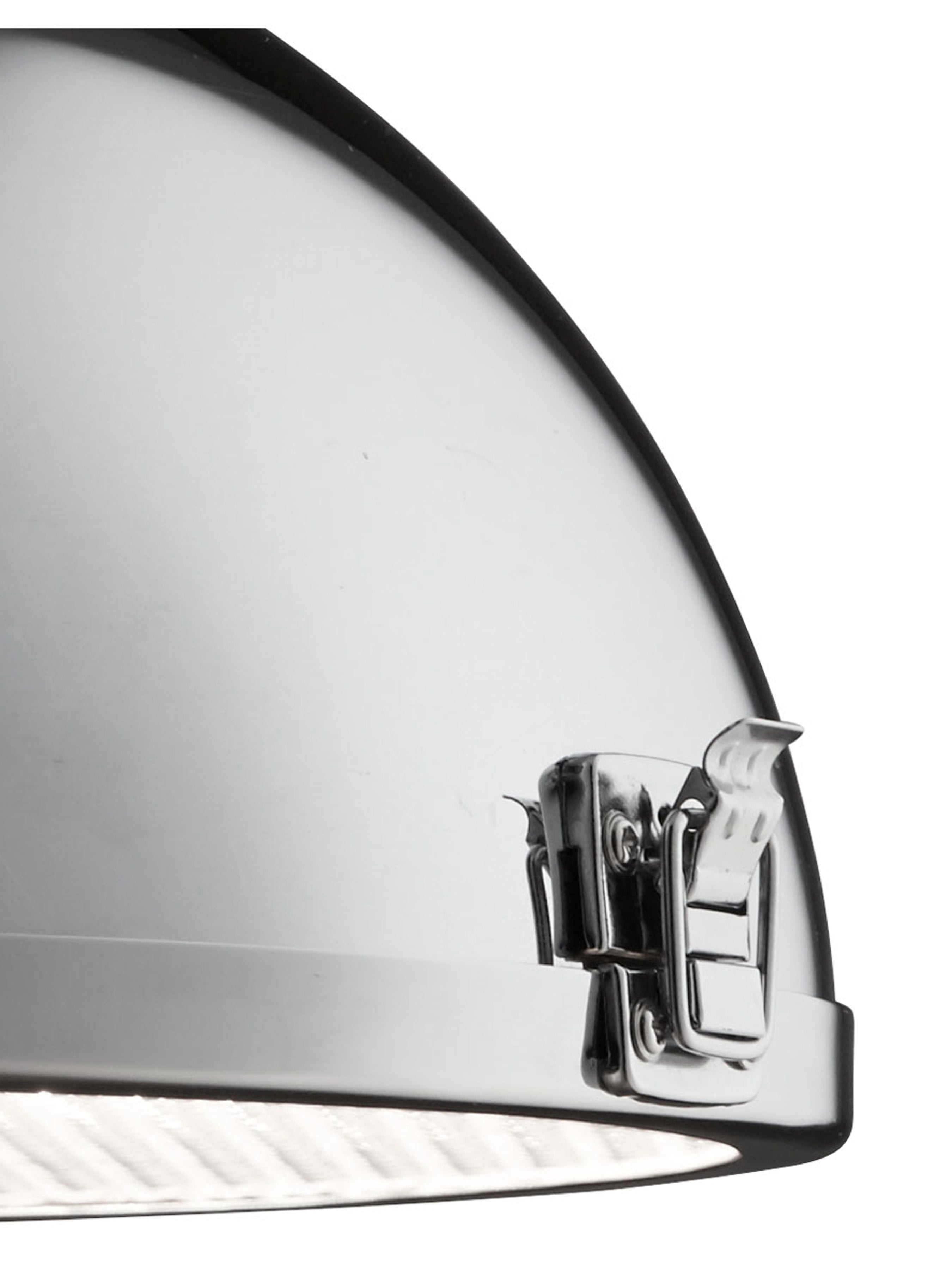Searchlight Ireton Pendant, Single Chrome, Clear Lens