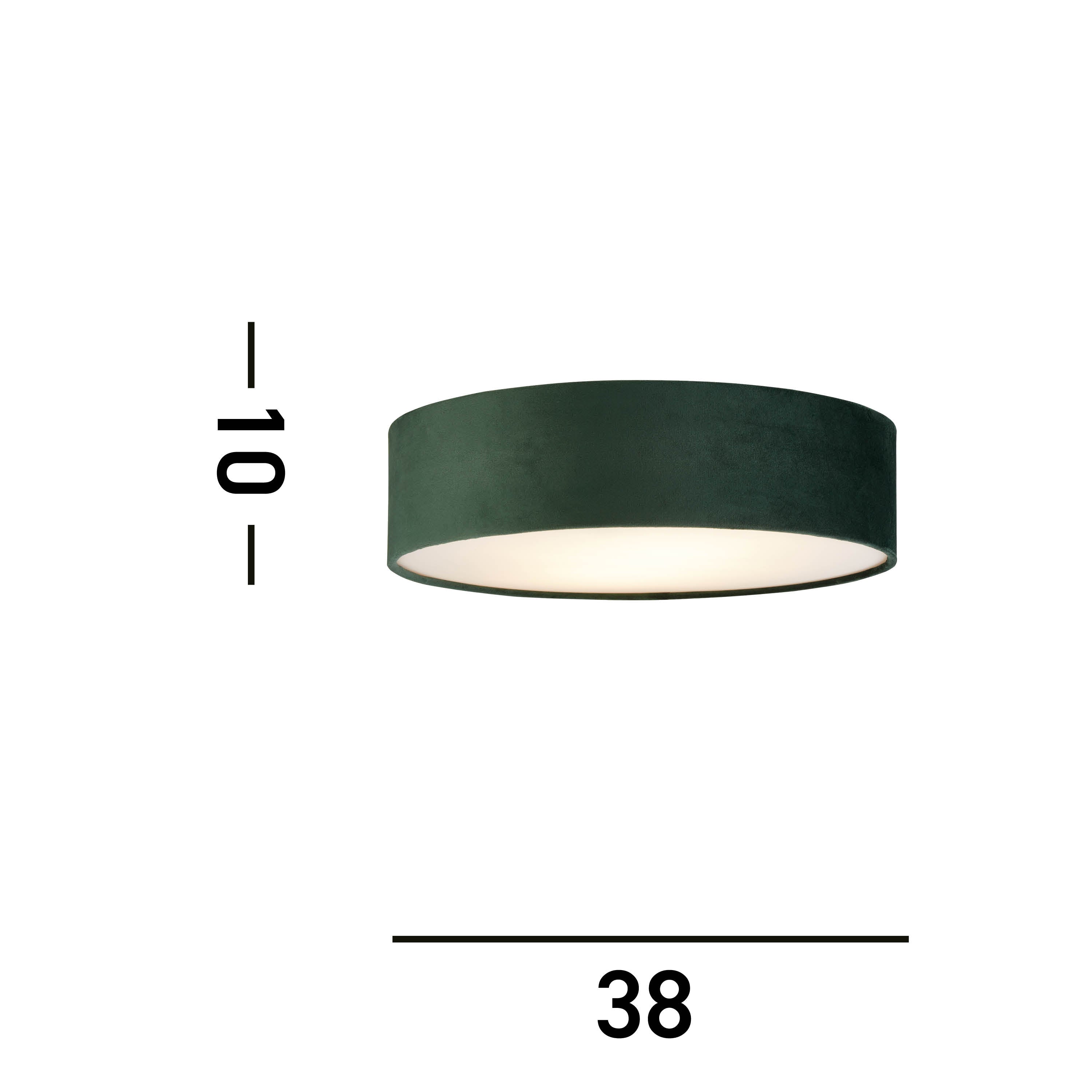 Searchlight David 2 Light Flush - Green Velvet