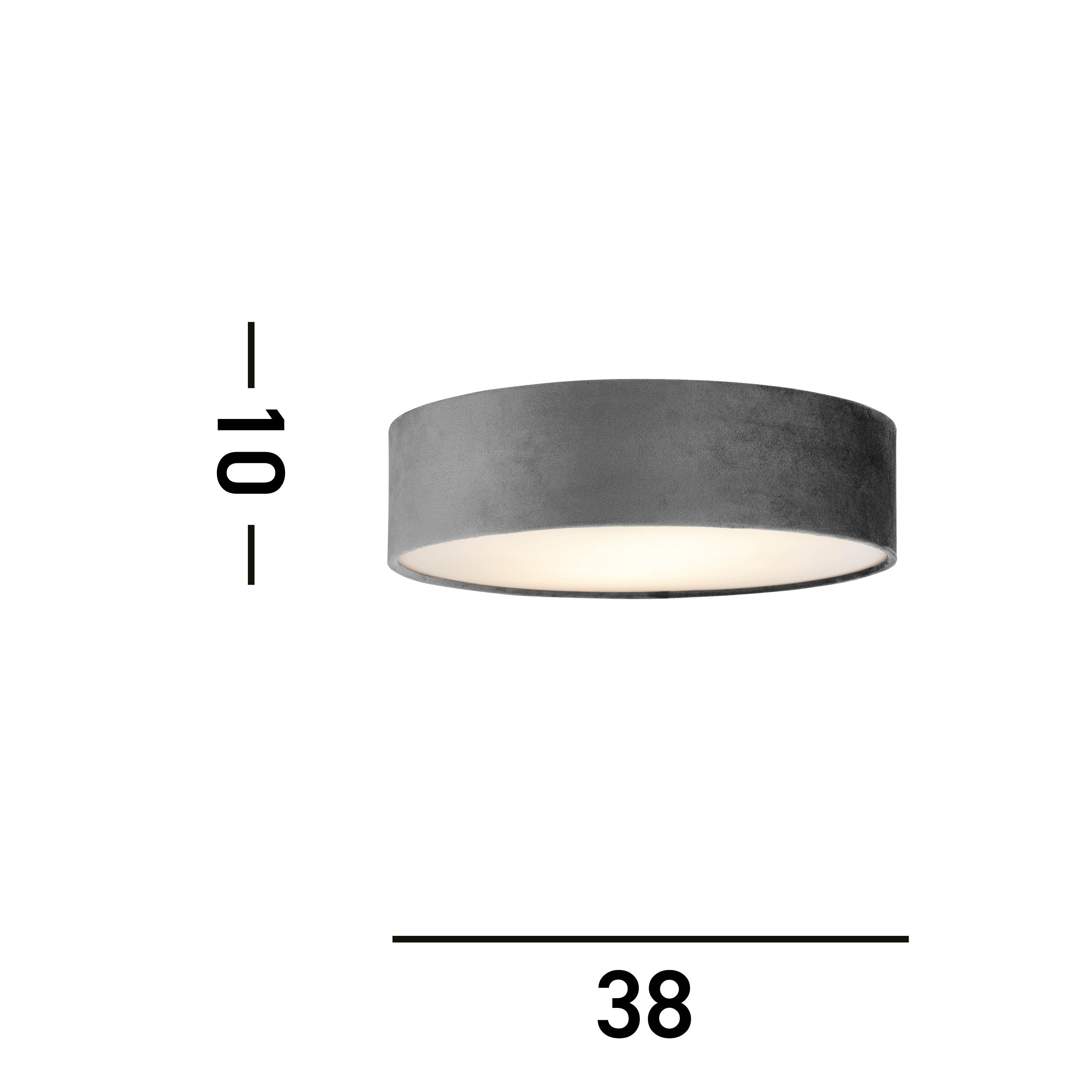 Searchlight David 2 Light Flush - Grey Velvet