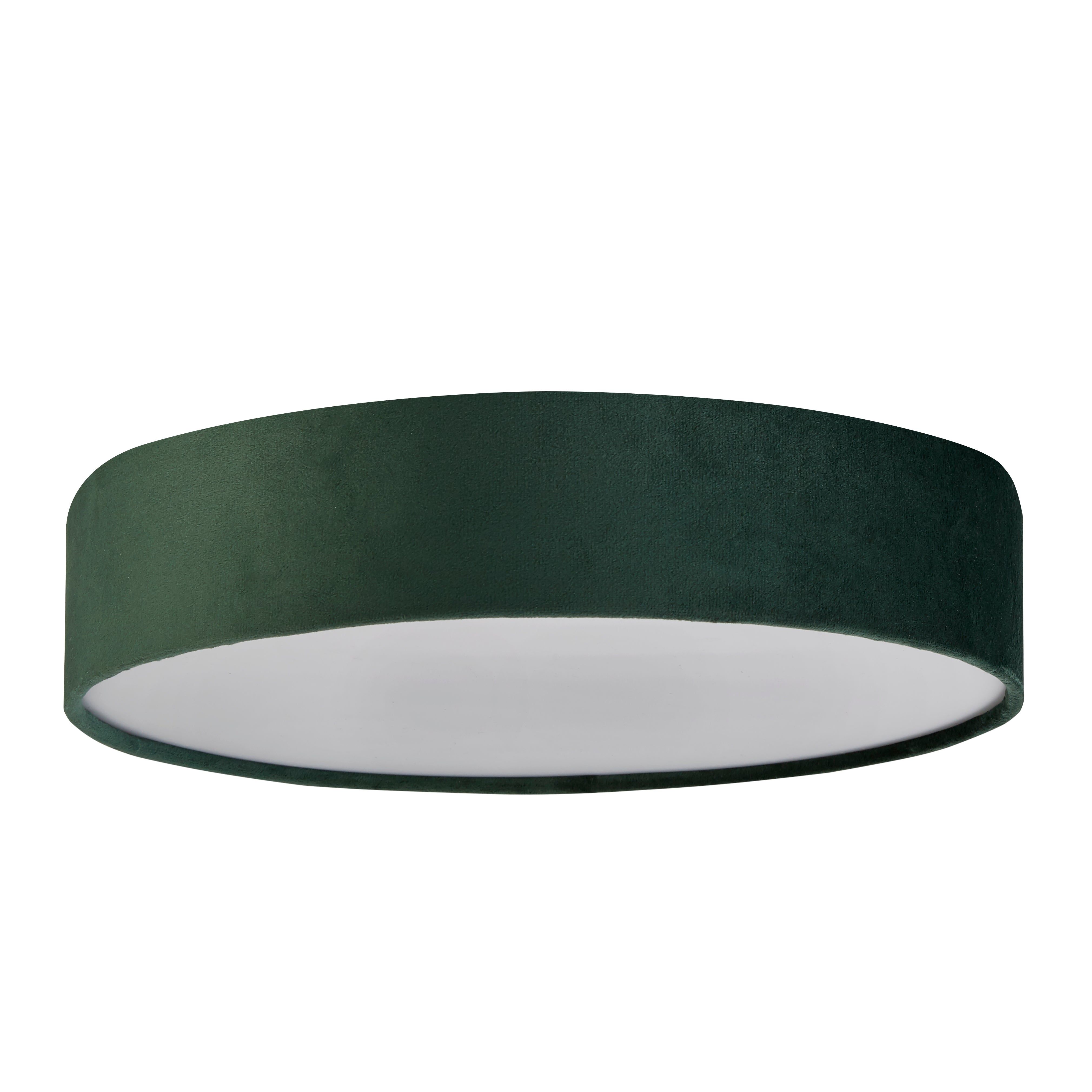 Searchlight David 3 Light Flush - Green Velvet