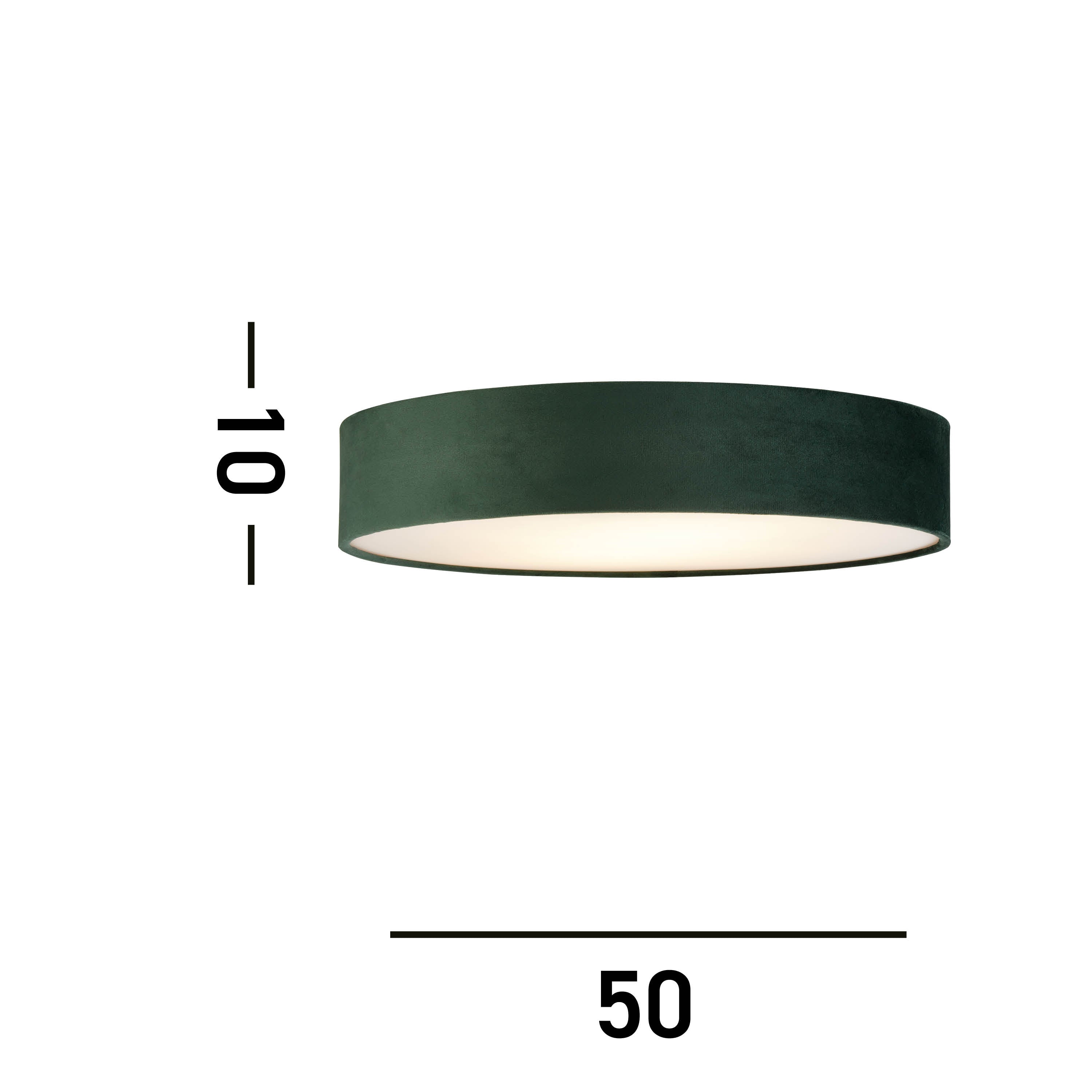 Searchlight David 3 Light Flush - Green Velvet