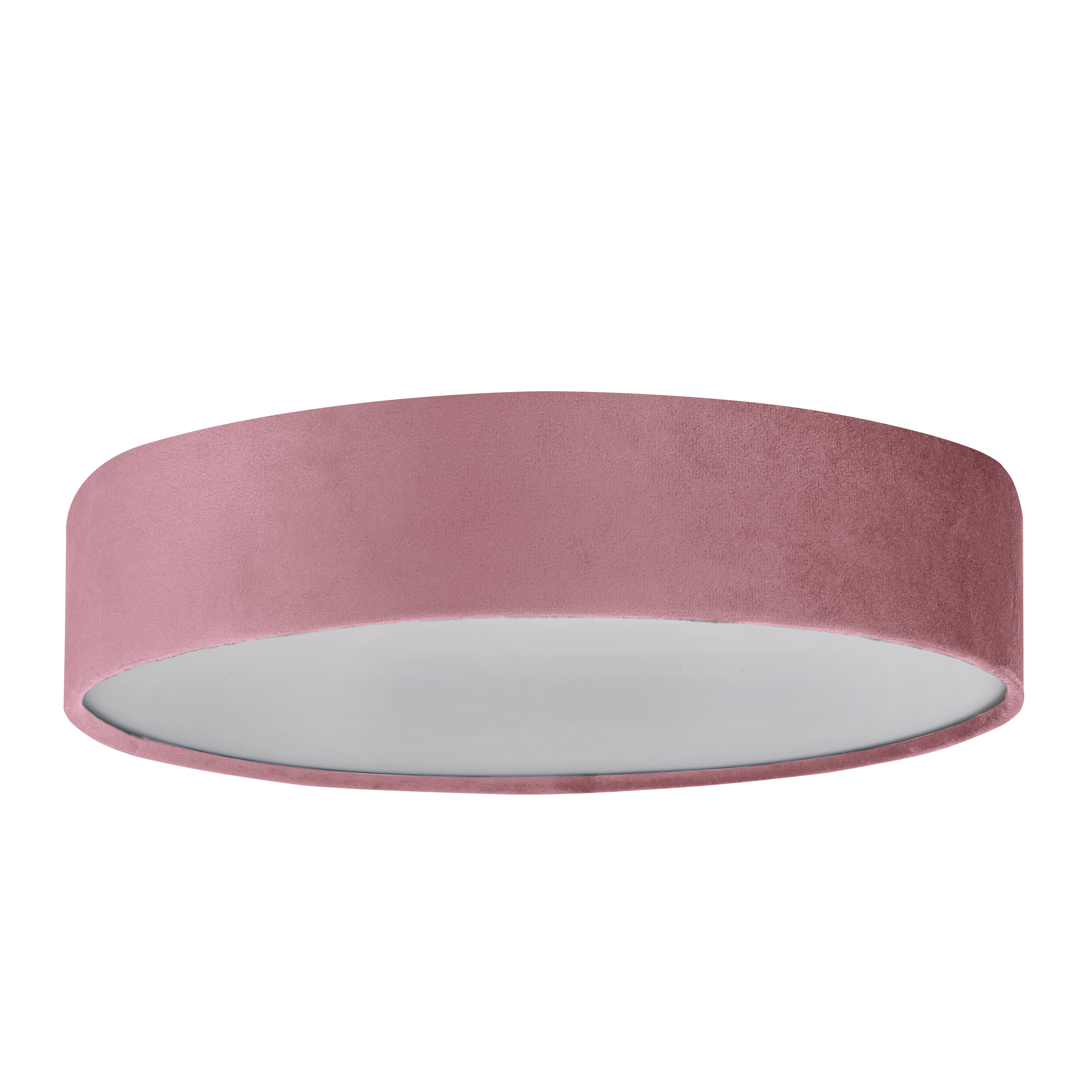 Searchlight David 3 Light Flush - Pink Velvet