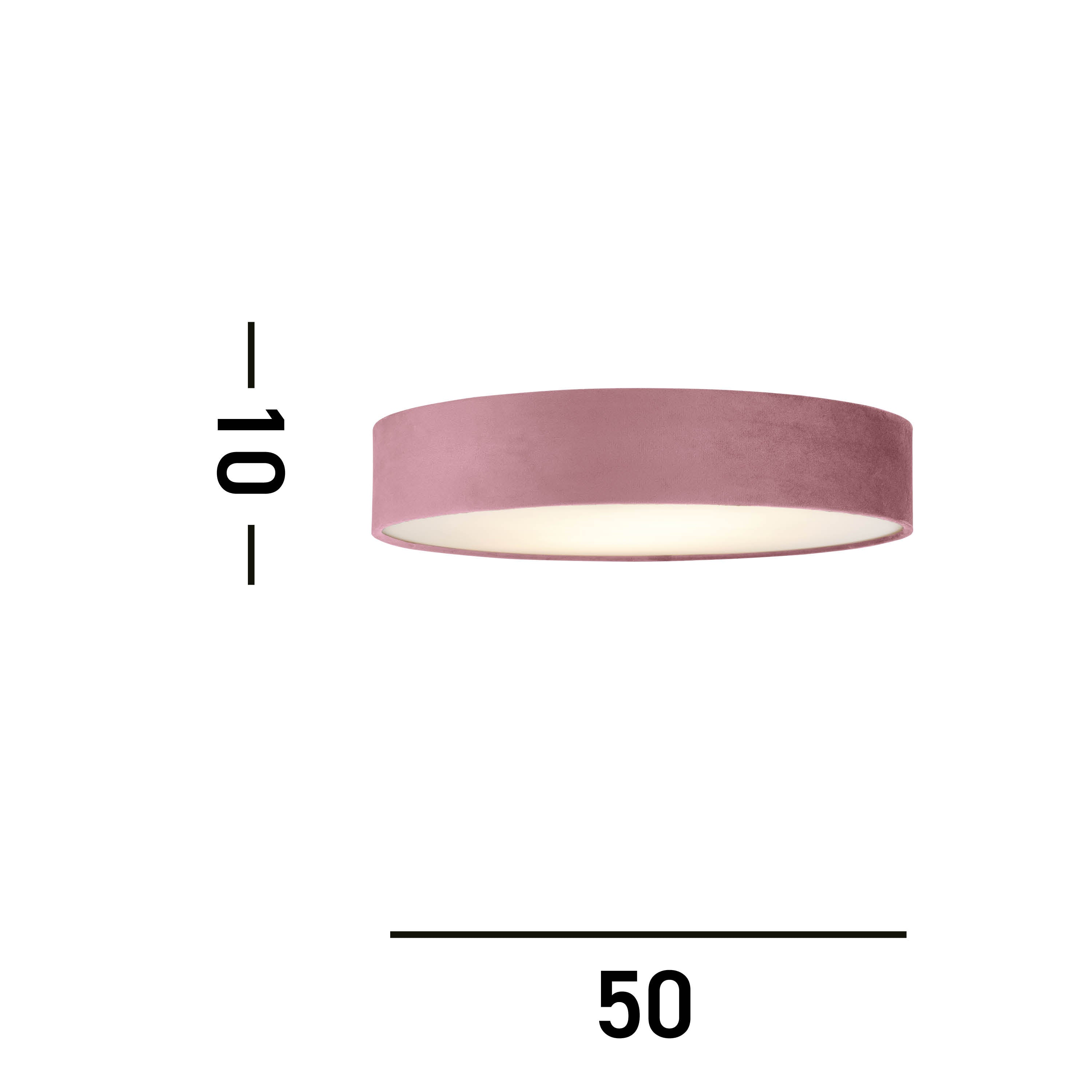 Searchlight David 3 Light Flush - Pink Velvet