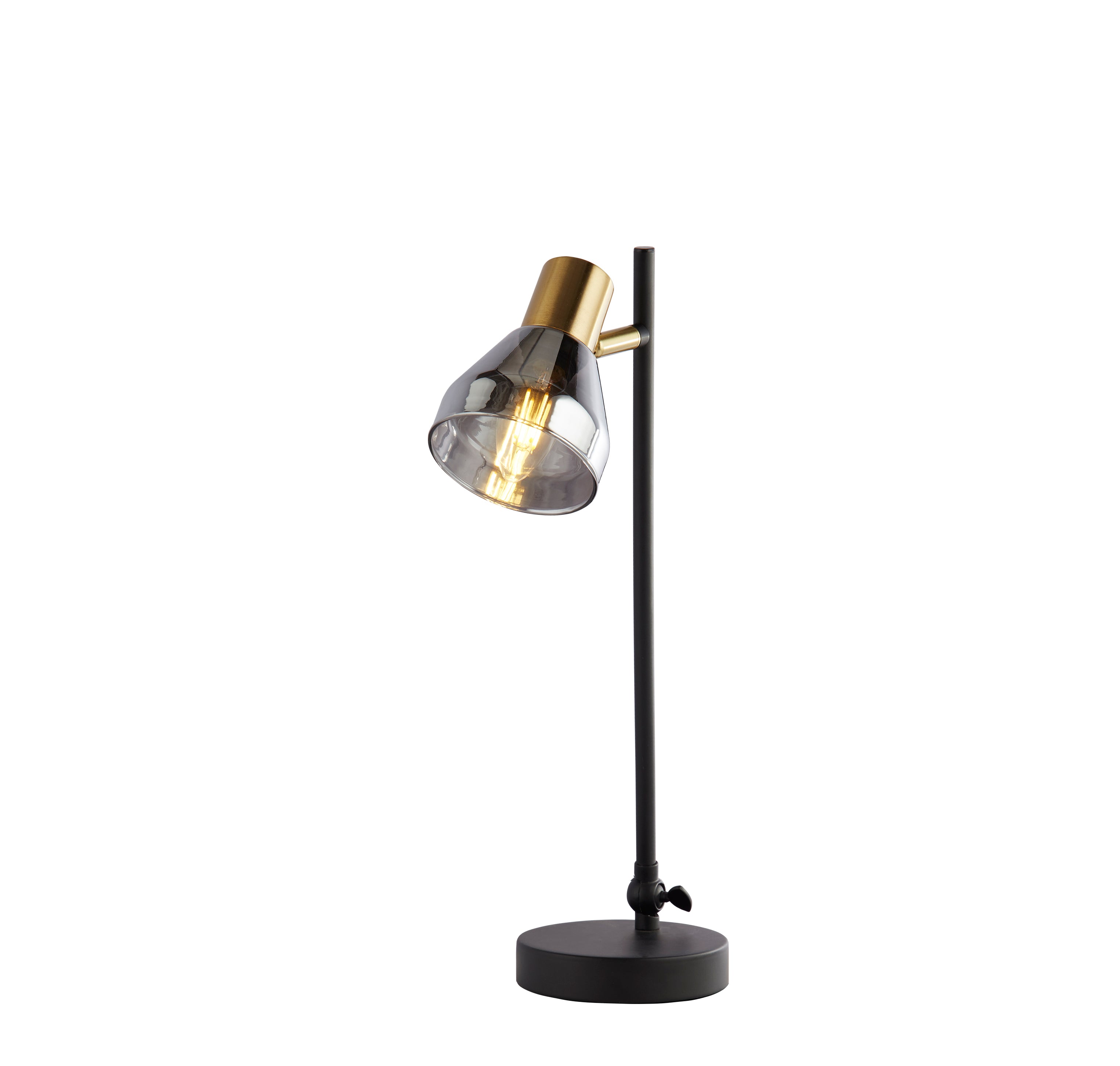 Searchlight Westfield Table Lamp - Black, Satin Brass Metal & Smoked
