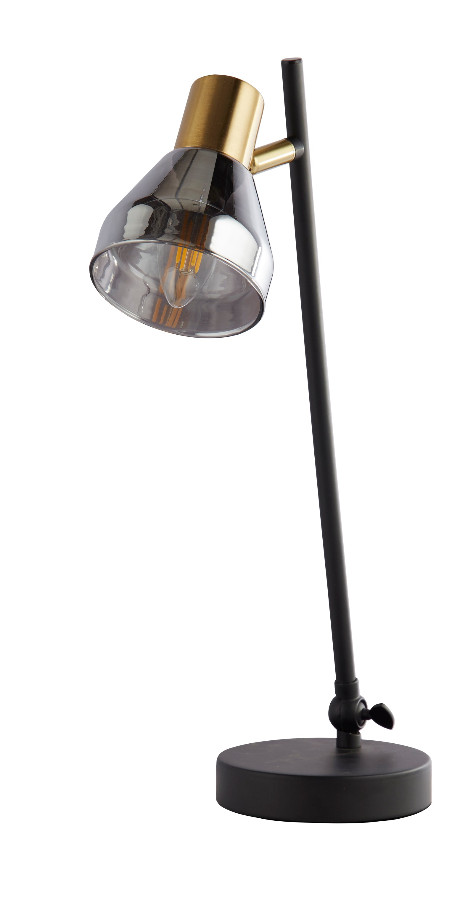 Searchlight Westfield Table Lamp - Black, Satin Brass Metal & Smoked
