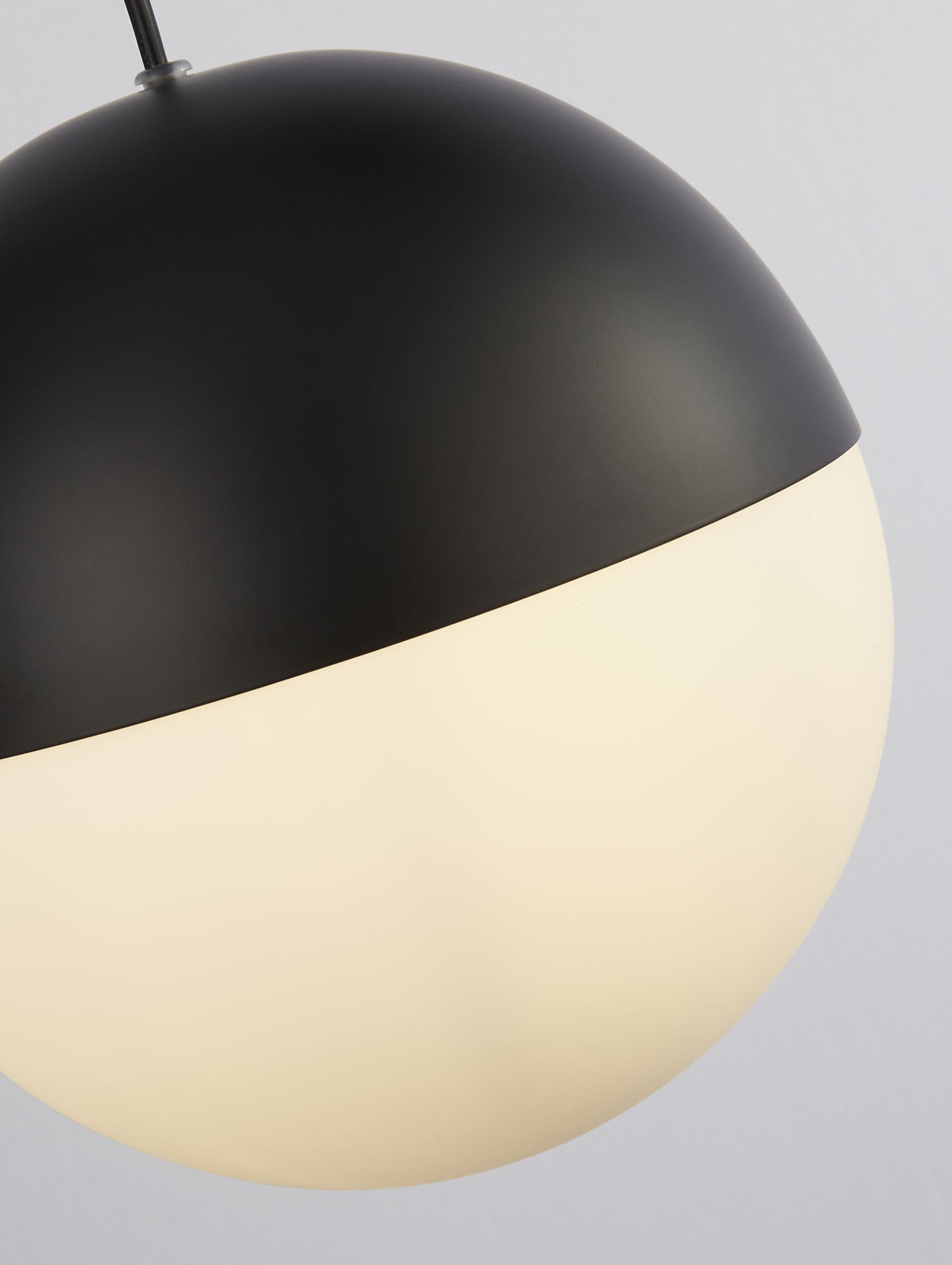 Searchlight Edmond Ceiling Pendant - Matt Black & Opal Glass