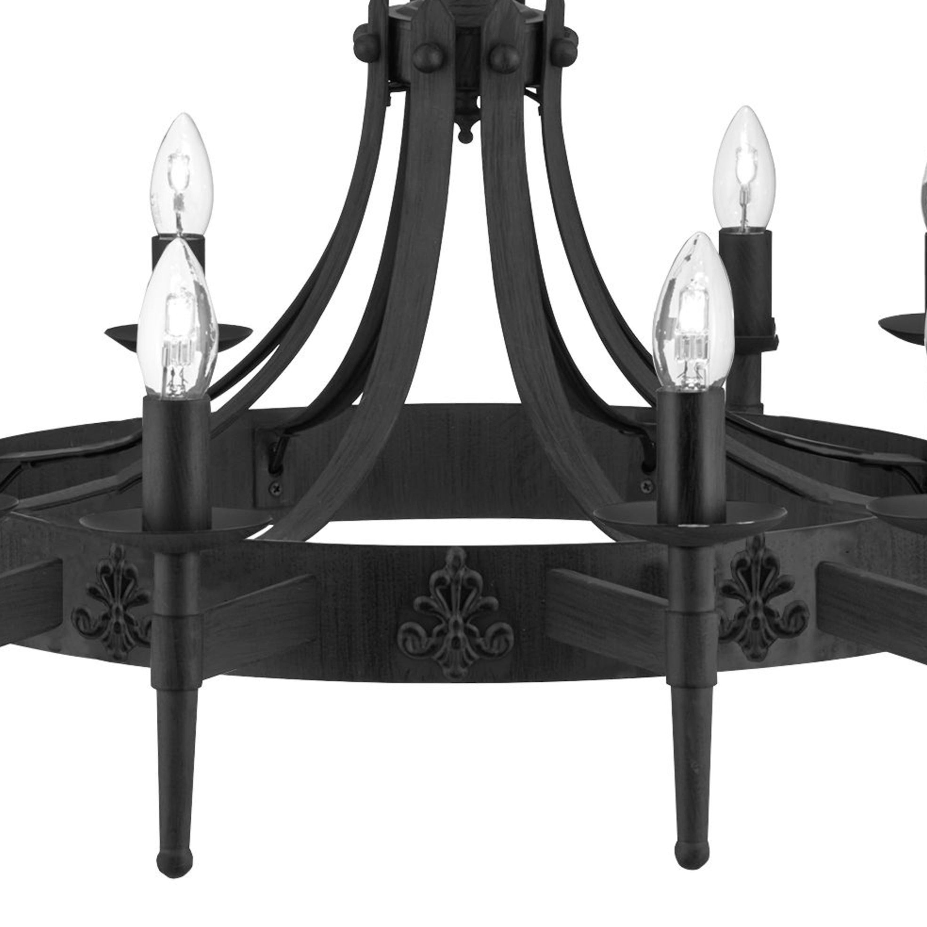 Searchlight Cadogan II 12 Light Ceiling Pendant - Wrought Iron Black