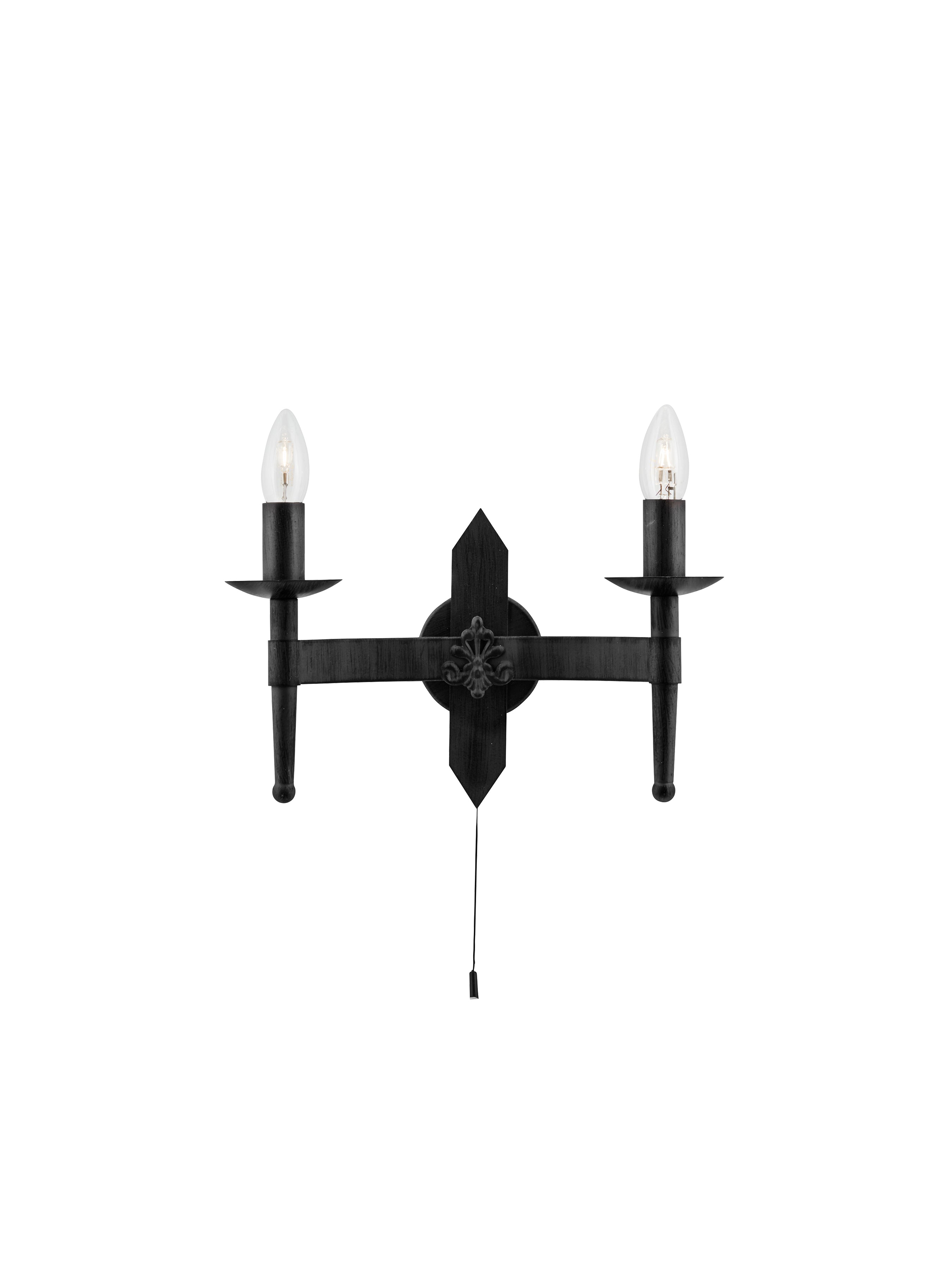 Searchlight Cadogan - 2 Light Wall Bracket, Wrought Iron Black