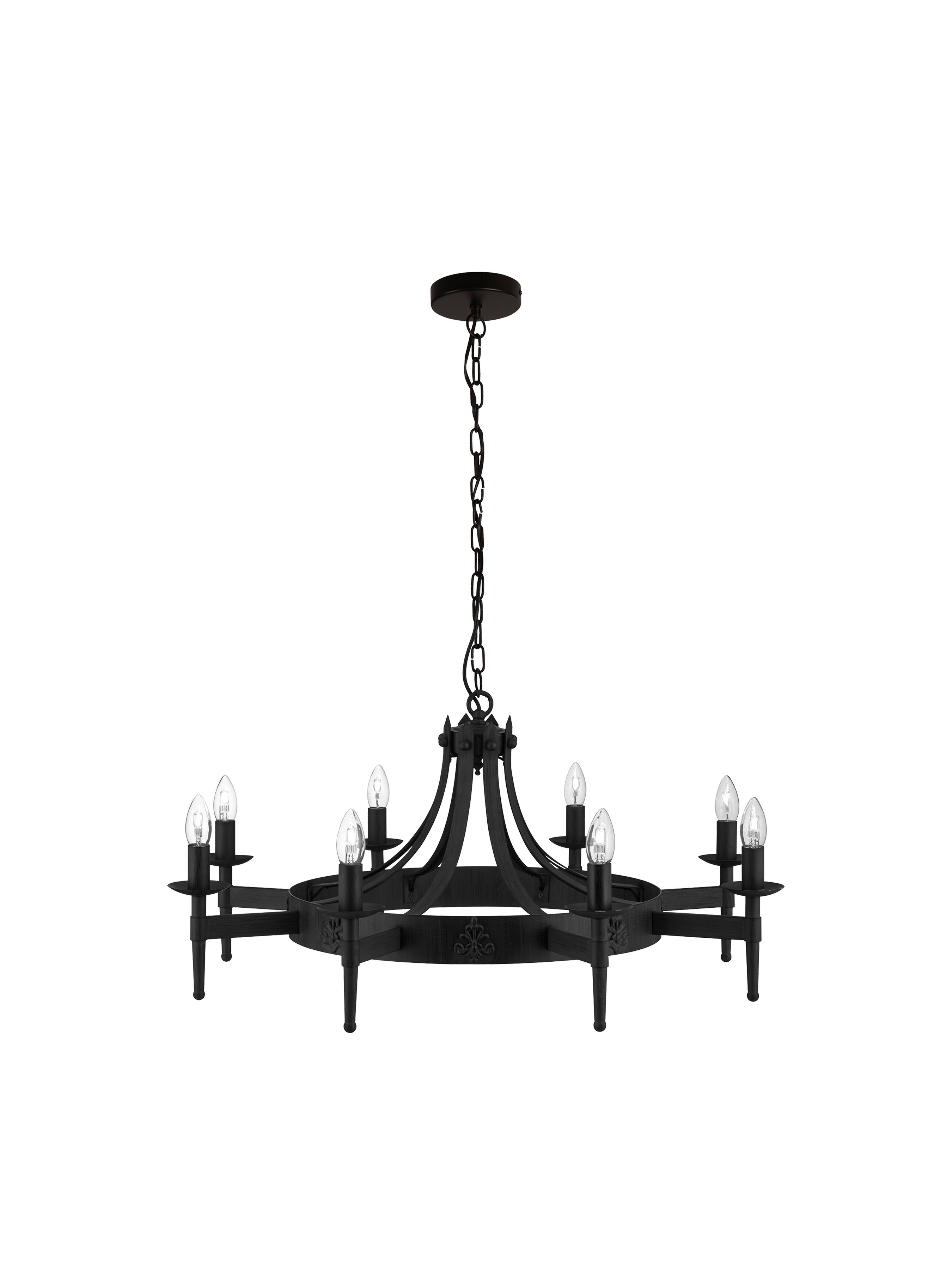 Searchlight Cadogan II 8 Light Pendant - Wrought Iron Black