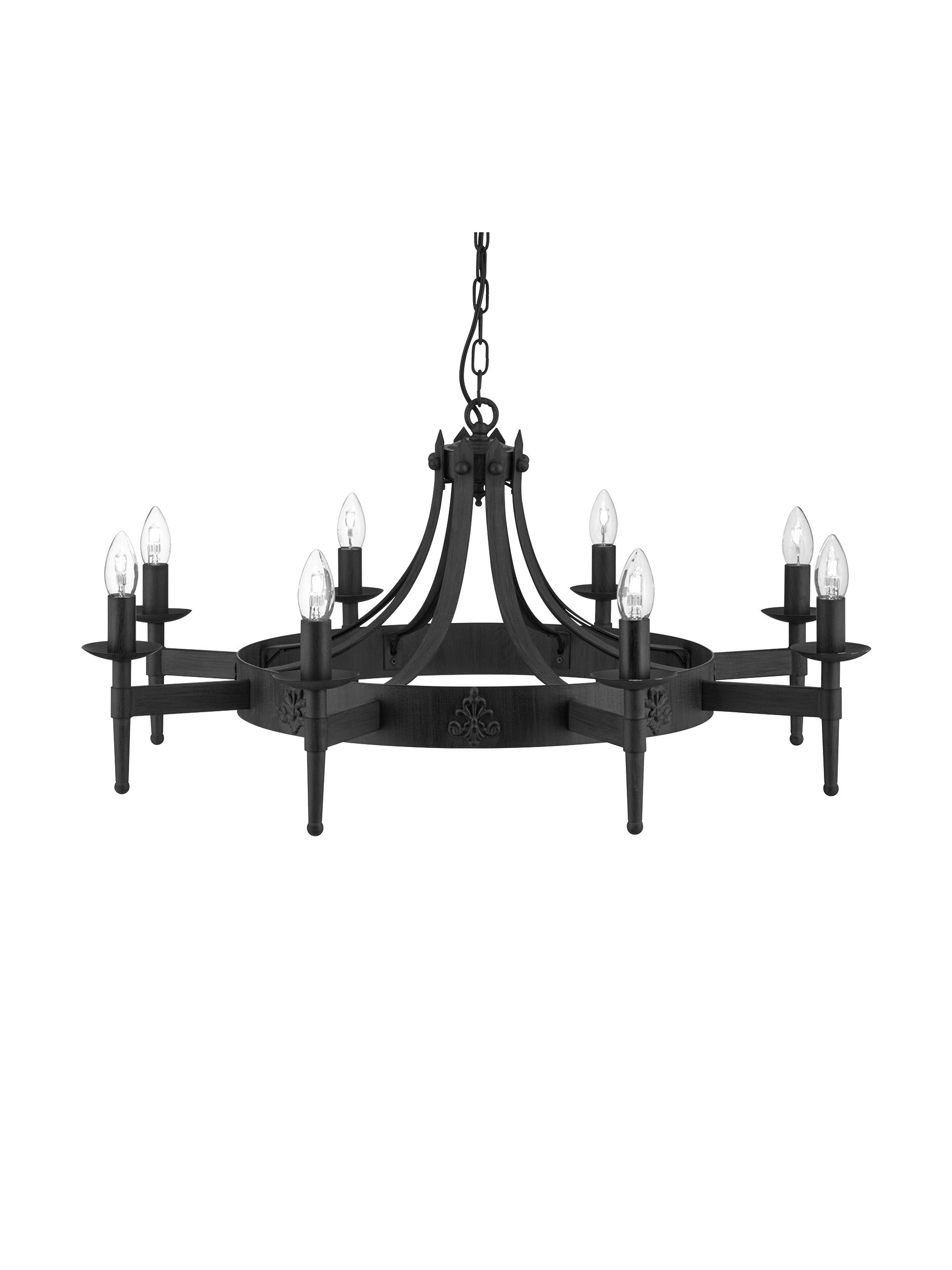 Searchlight Cadogan II 8 Light Pendant - Wrought Iron Black