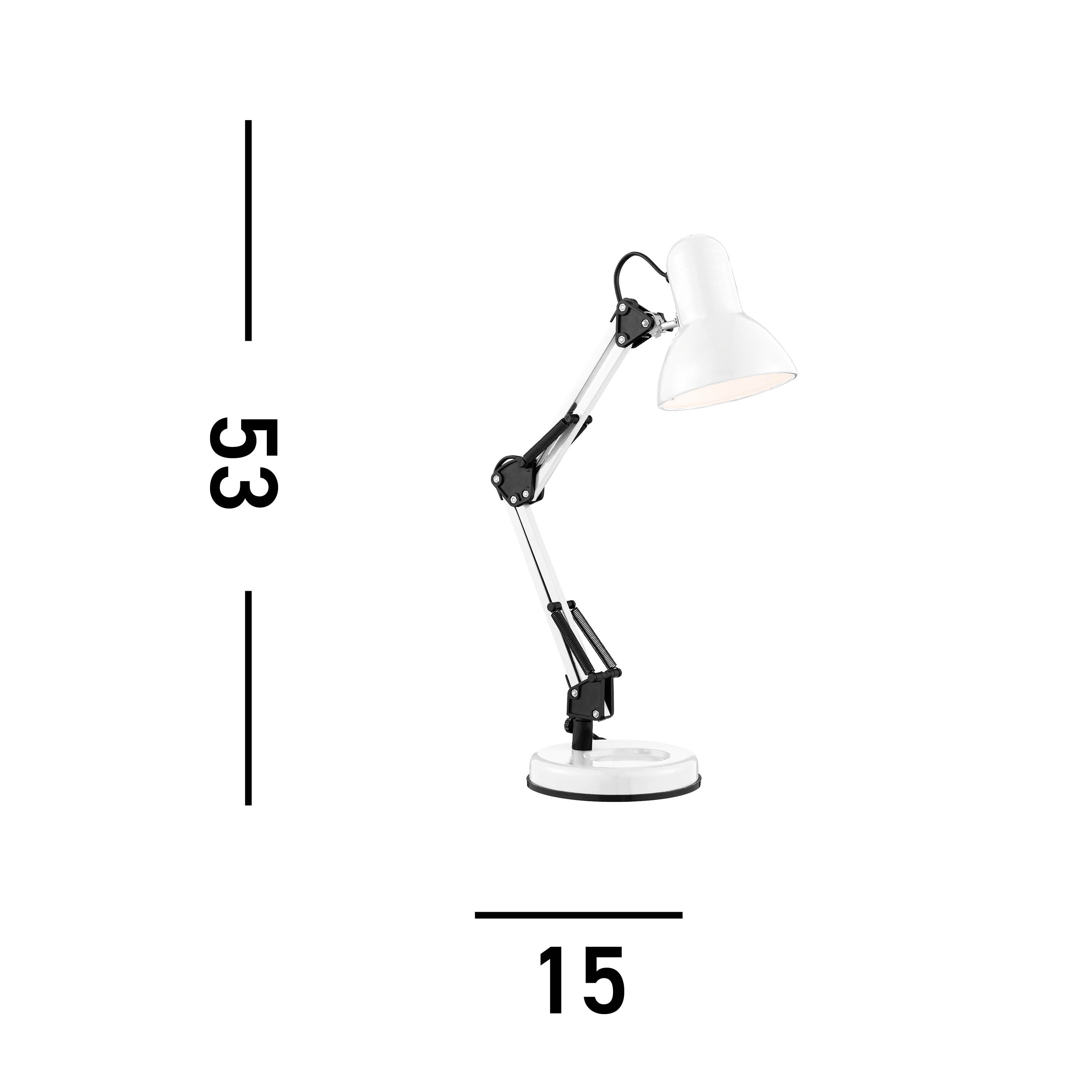 Searchlight Dane Desk Table Lamp - White