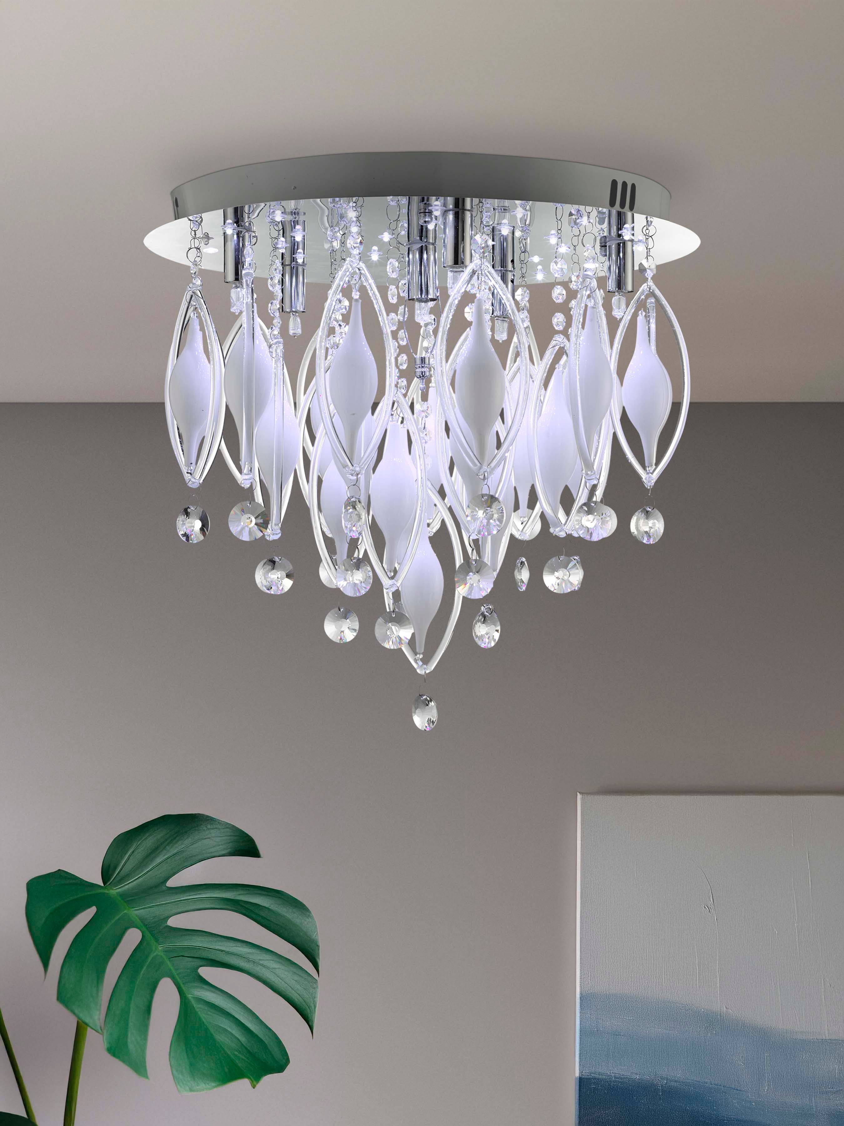 Searchlight Solomon Chrome 6 LED Fitting With Colour Changing Glass & Remote Control