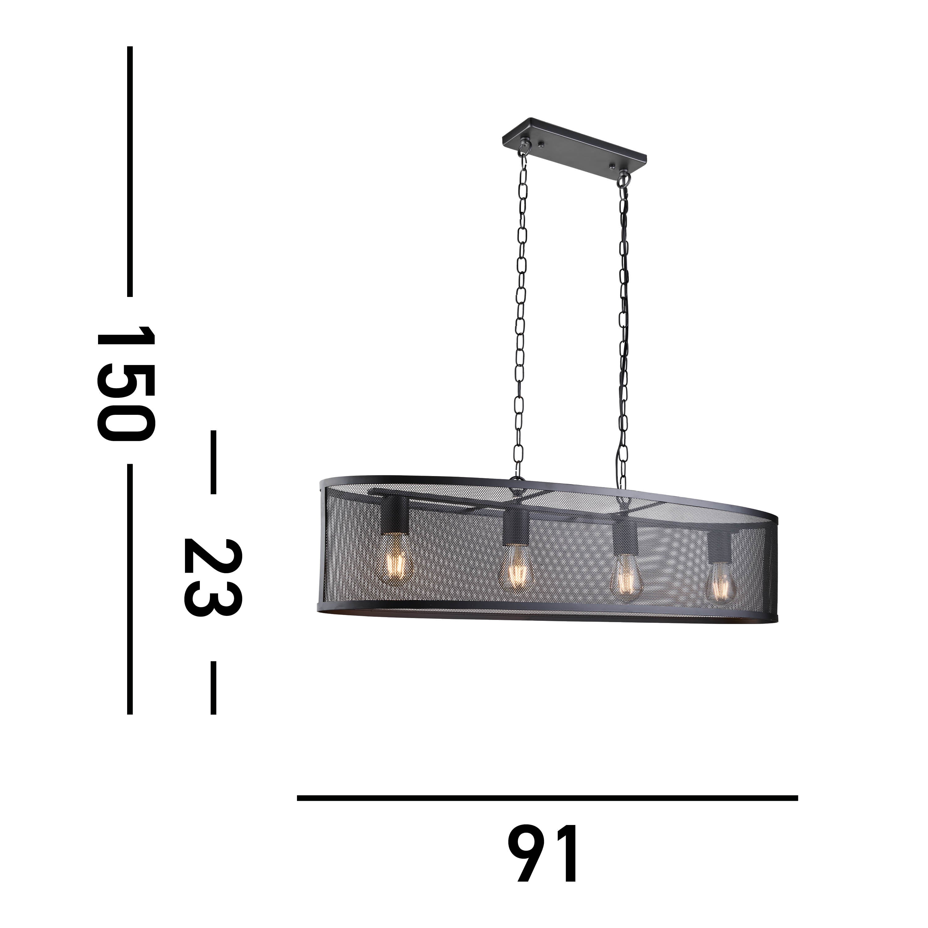 Searchlight Falkner 4 Light Oval Pendant Matt Black