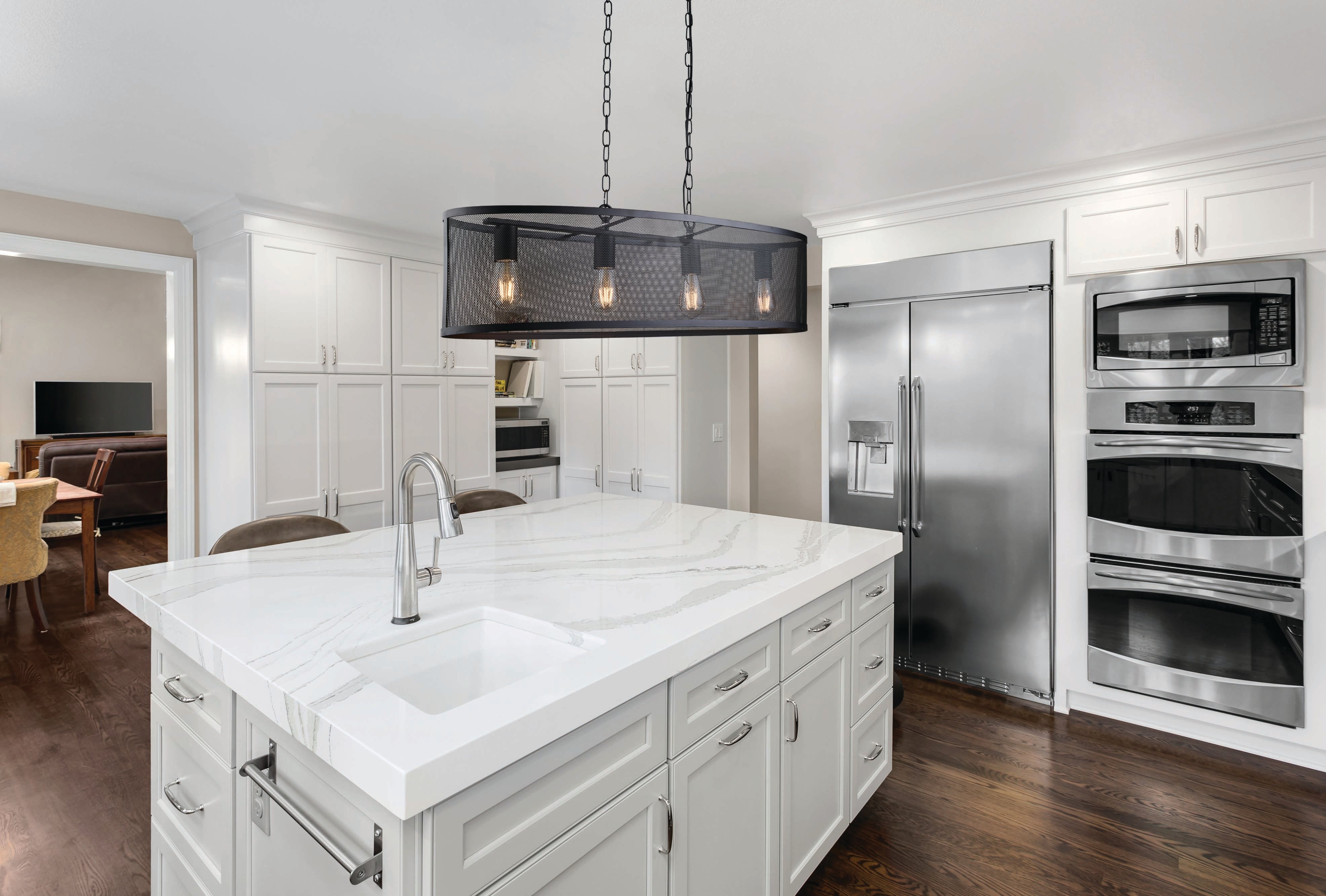 Searchlight Falkner 4 Light Oval Pendant Matt Black