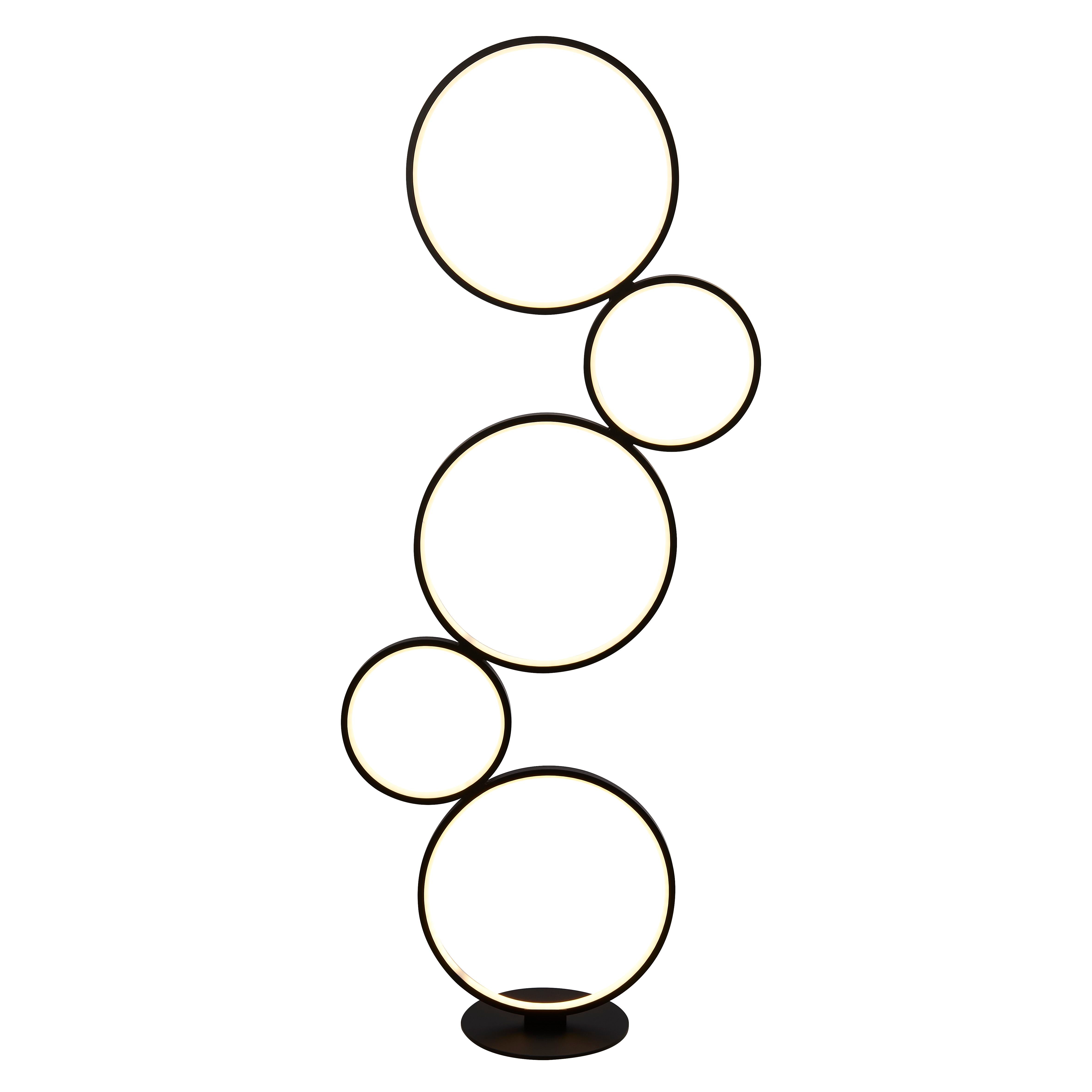 Searchlight Cantsfield 5 Light LED Ring Floor Lamp - Matt Black