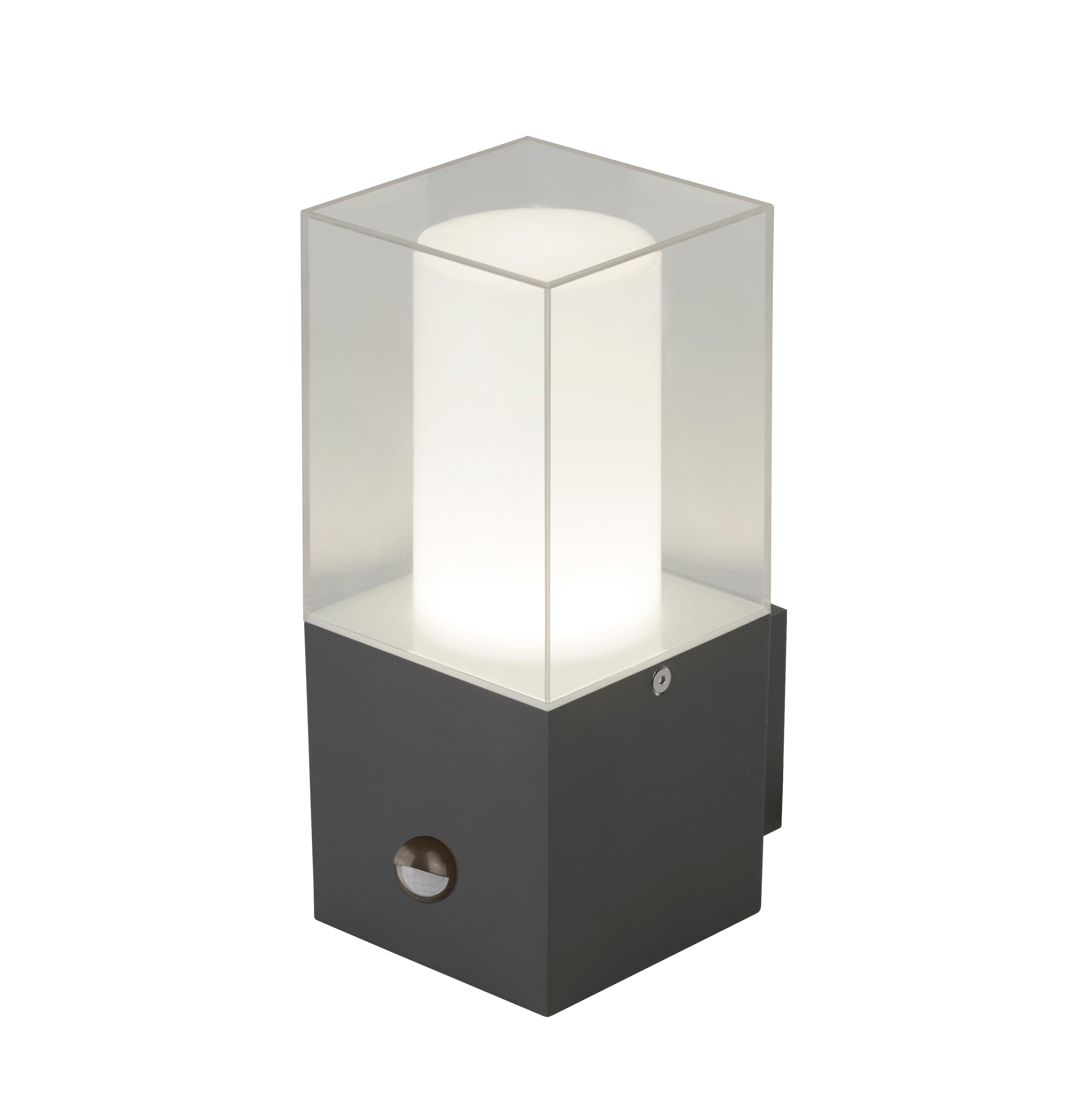 Searchlight Gildart Outdoor Wall light with PIR Sensor - Grey & Clear - IP44