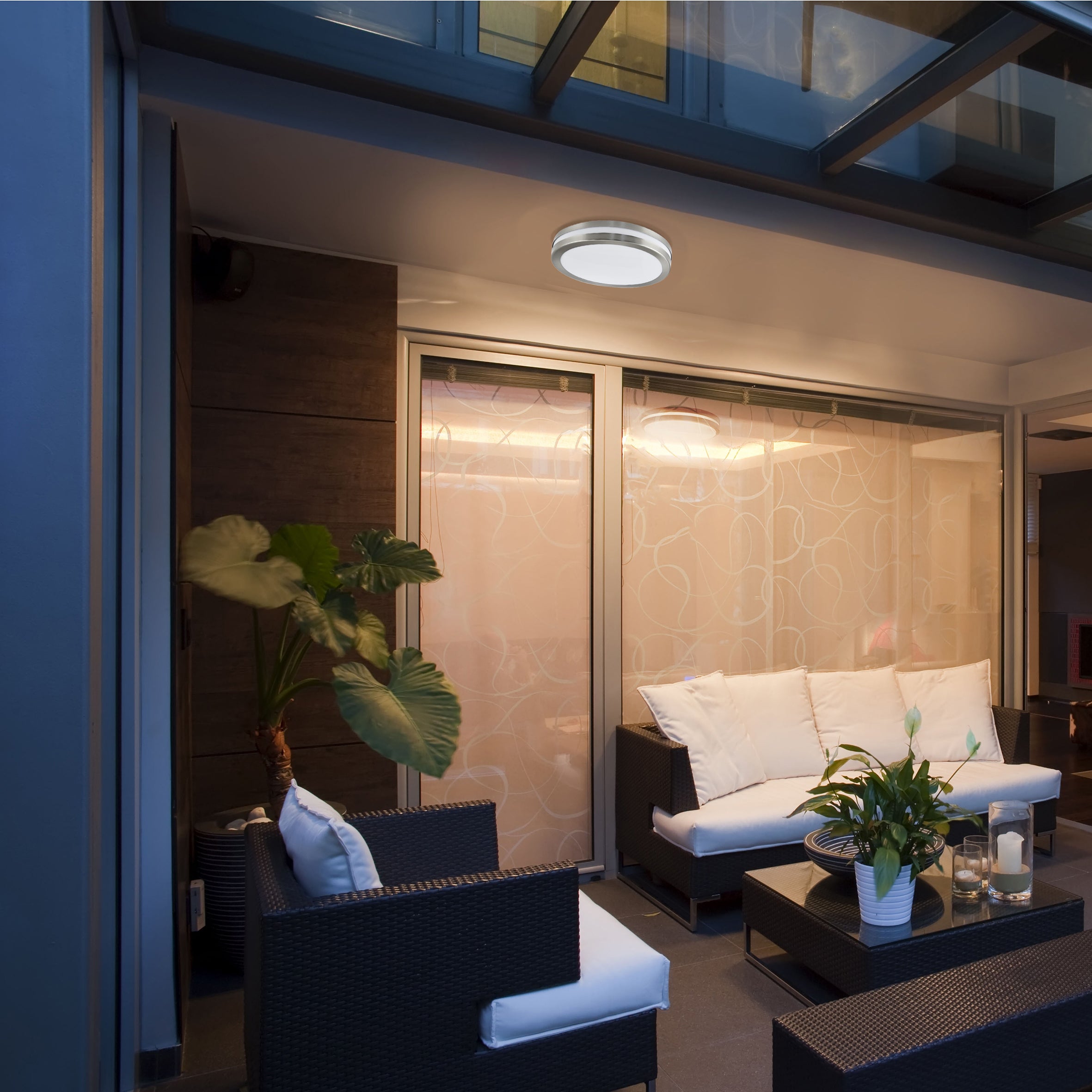 Searchlight Nestor 2 Light LED Outdoor & Porch Light - Stainless Steel - IP44