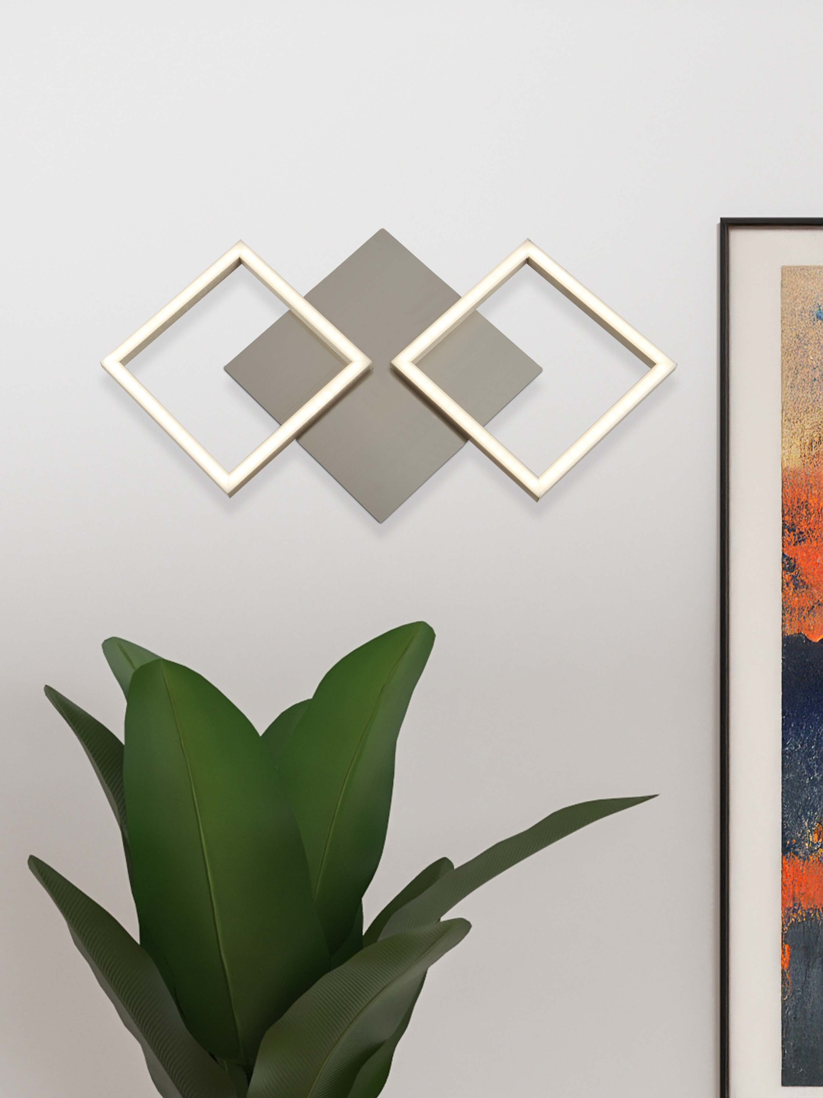 Searchlight Waltham 2 Light LED Wall Light - Satin Silver