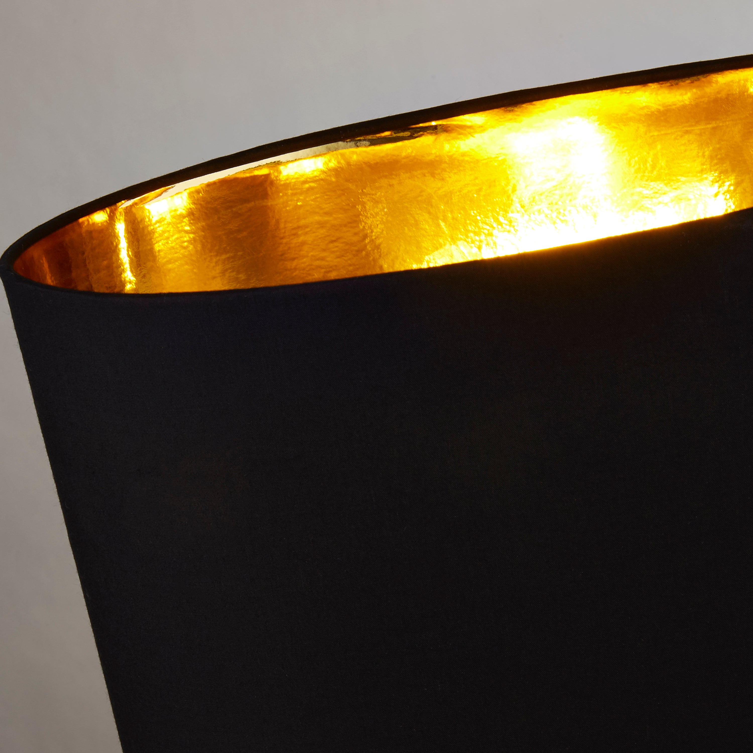 Searchlight Carly Table Lamp - Antique Copper, Black Shade & Gold Interior