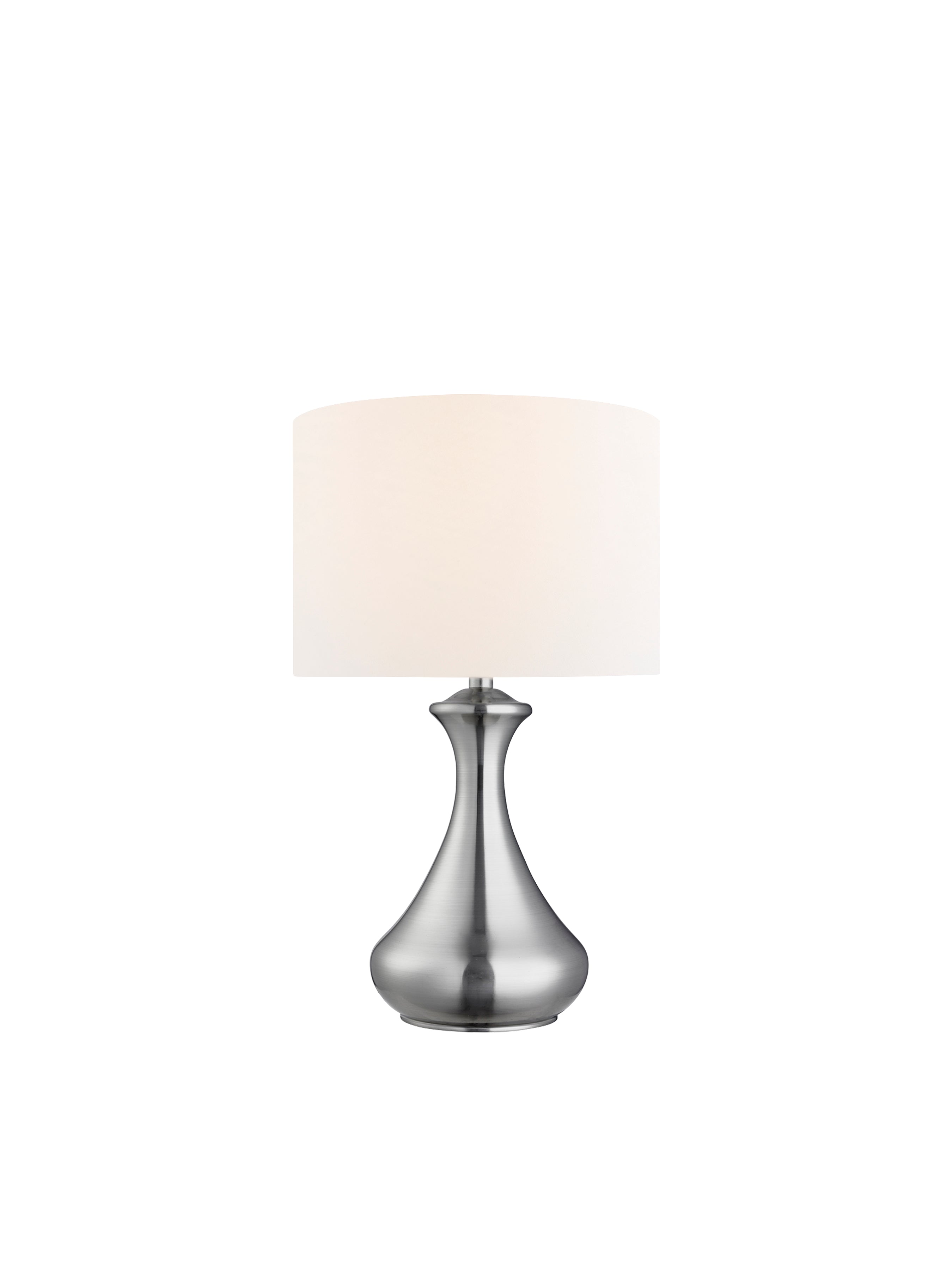 Searchlight Touch Lamp - Satin Silver, White Shade