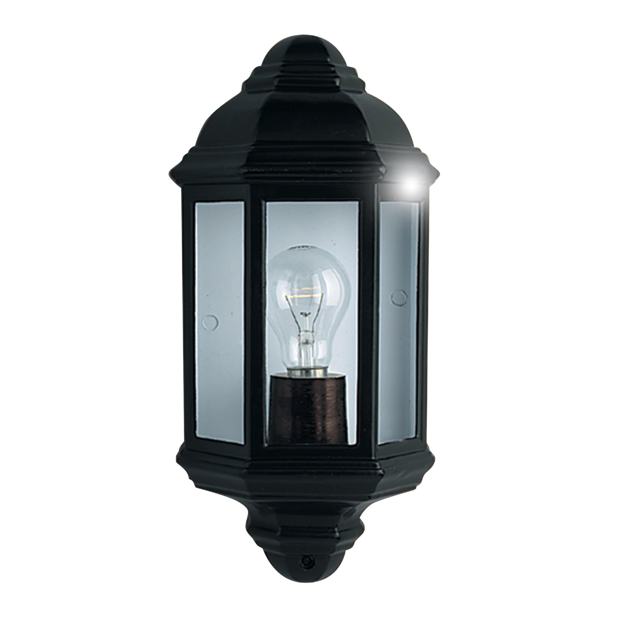 Searchlight Maddrel Outdoor Wall Light - Black & Glass - IP44
