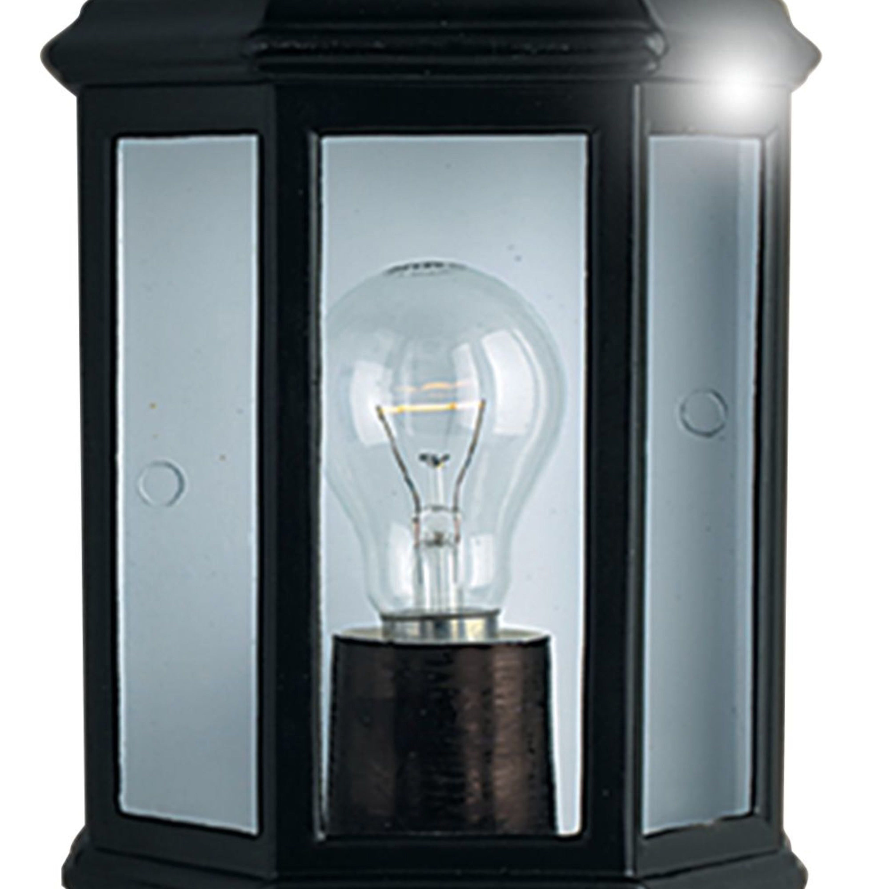 Searchlight Maddrel Outdoor Wall Light - Black & Glass - IP44