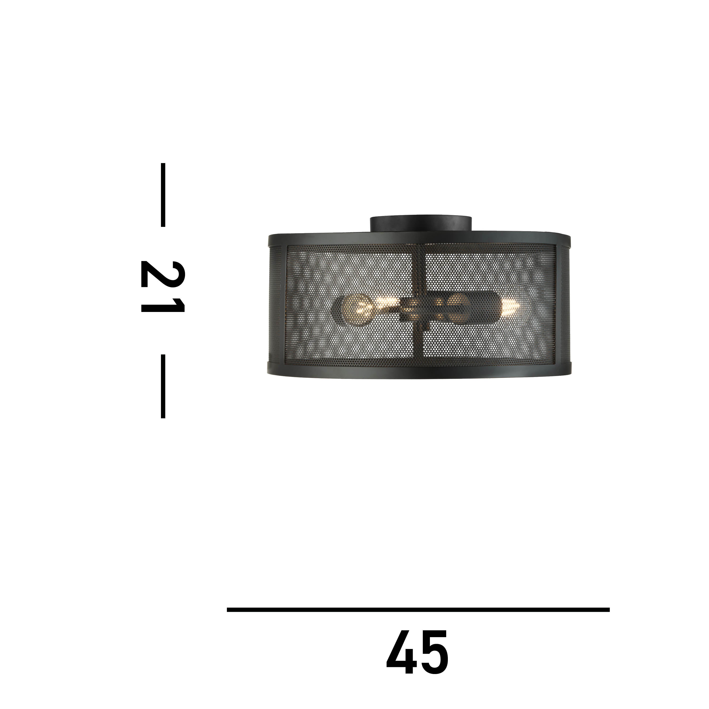 Searchlight Falkner 3 Light Drum Flush Fitting Matt Black