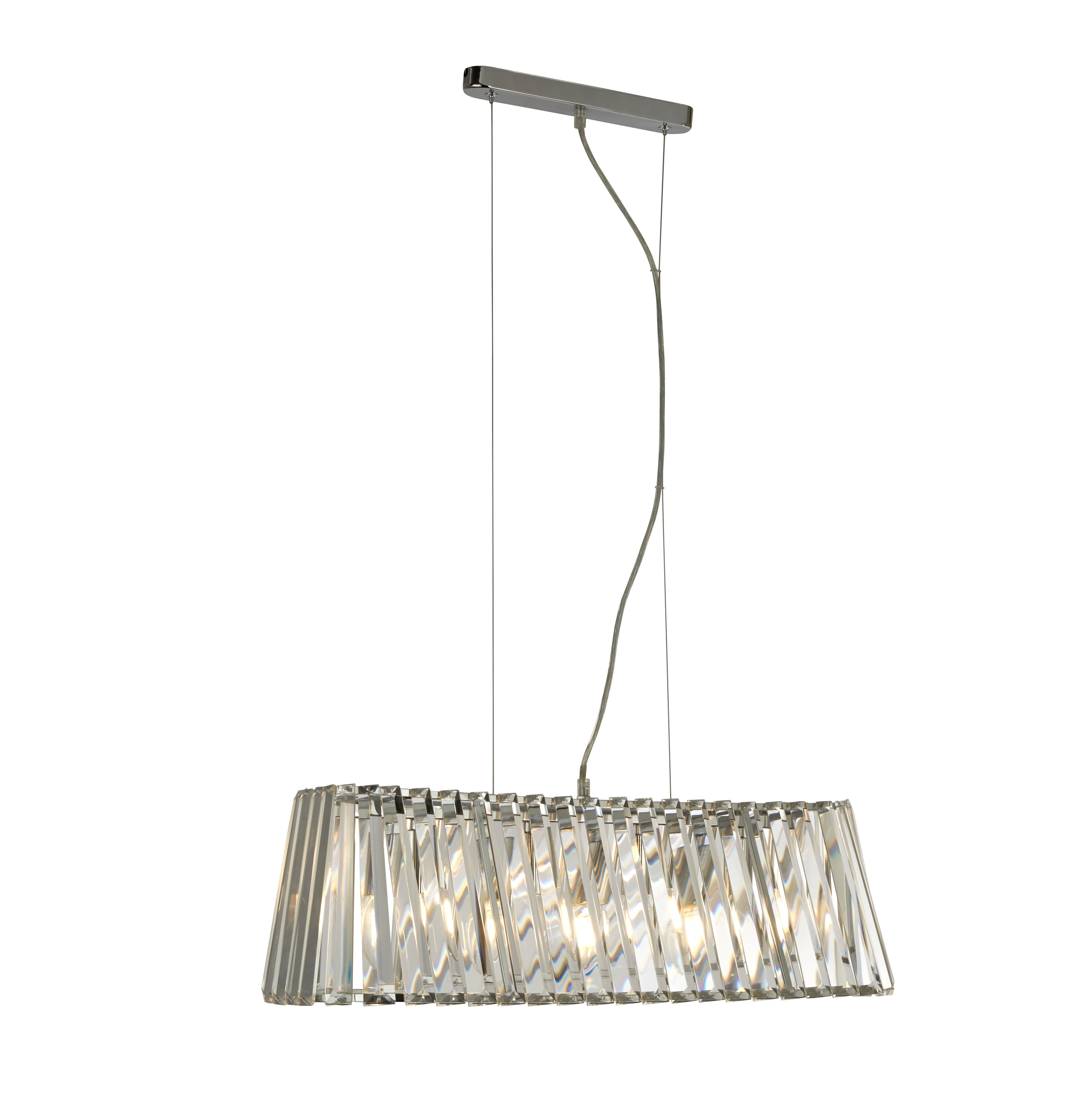 Searchlight Talton 4 Light Pendant - Chrome & Crystal
