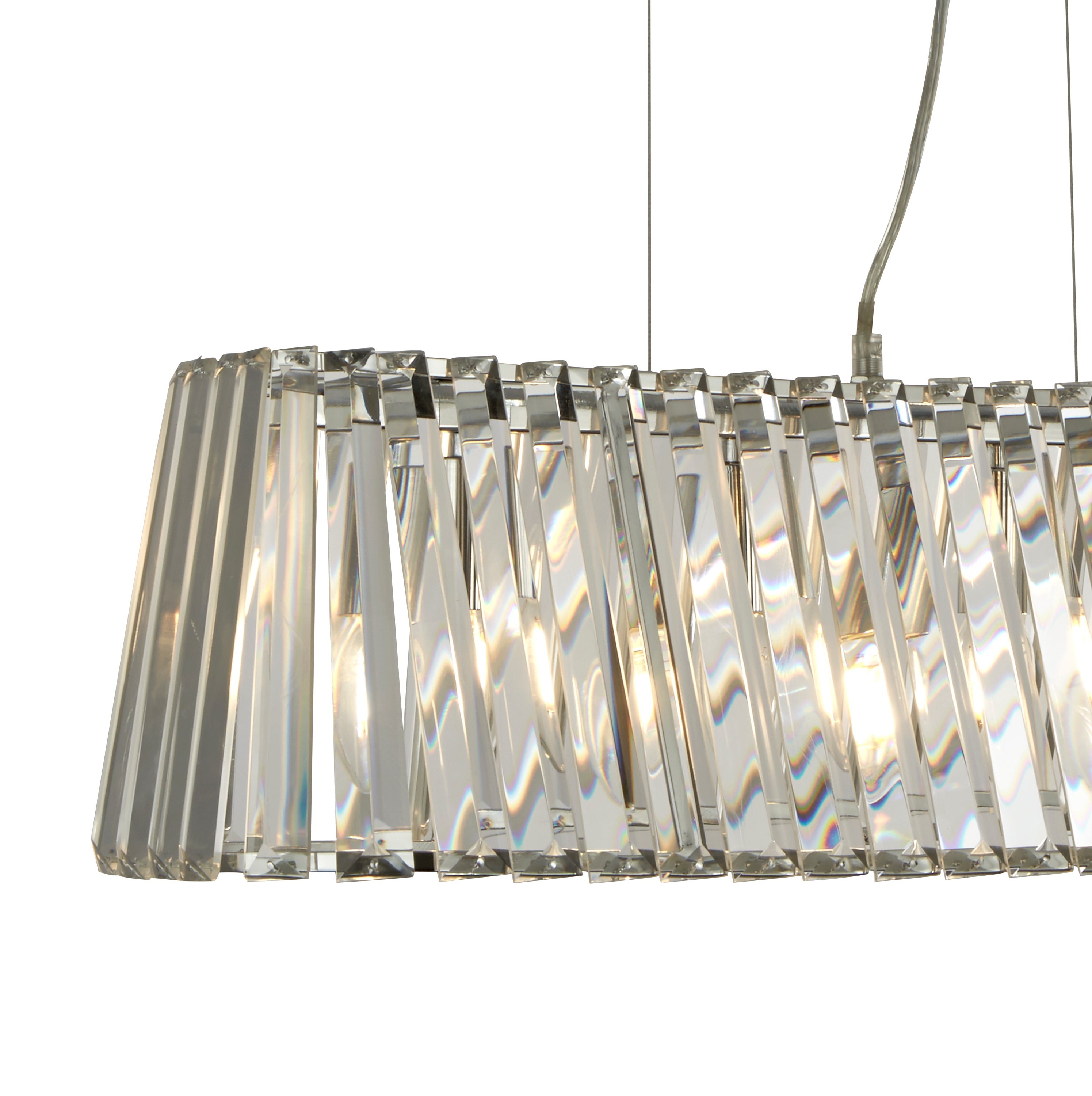 Searchlight Talton 4 Light Pendant - Chrome & Crystal