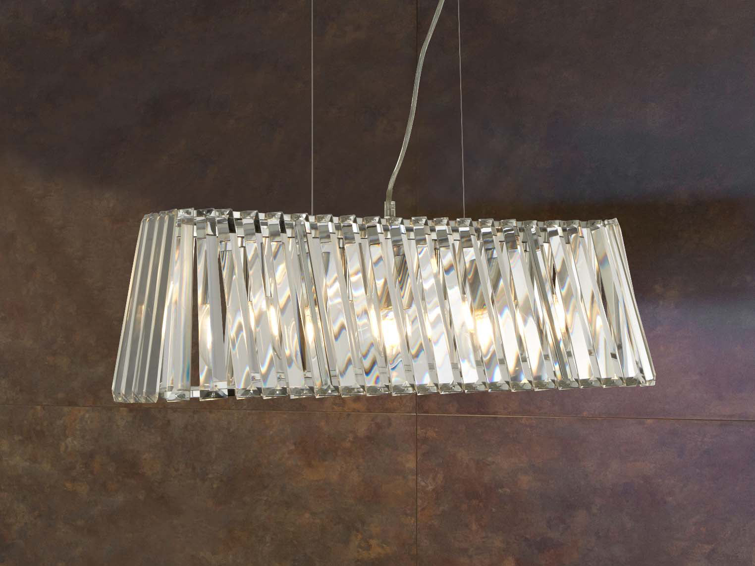 Searchlight Talton 4 Light Pendant - Chrome & Crystal