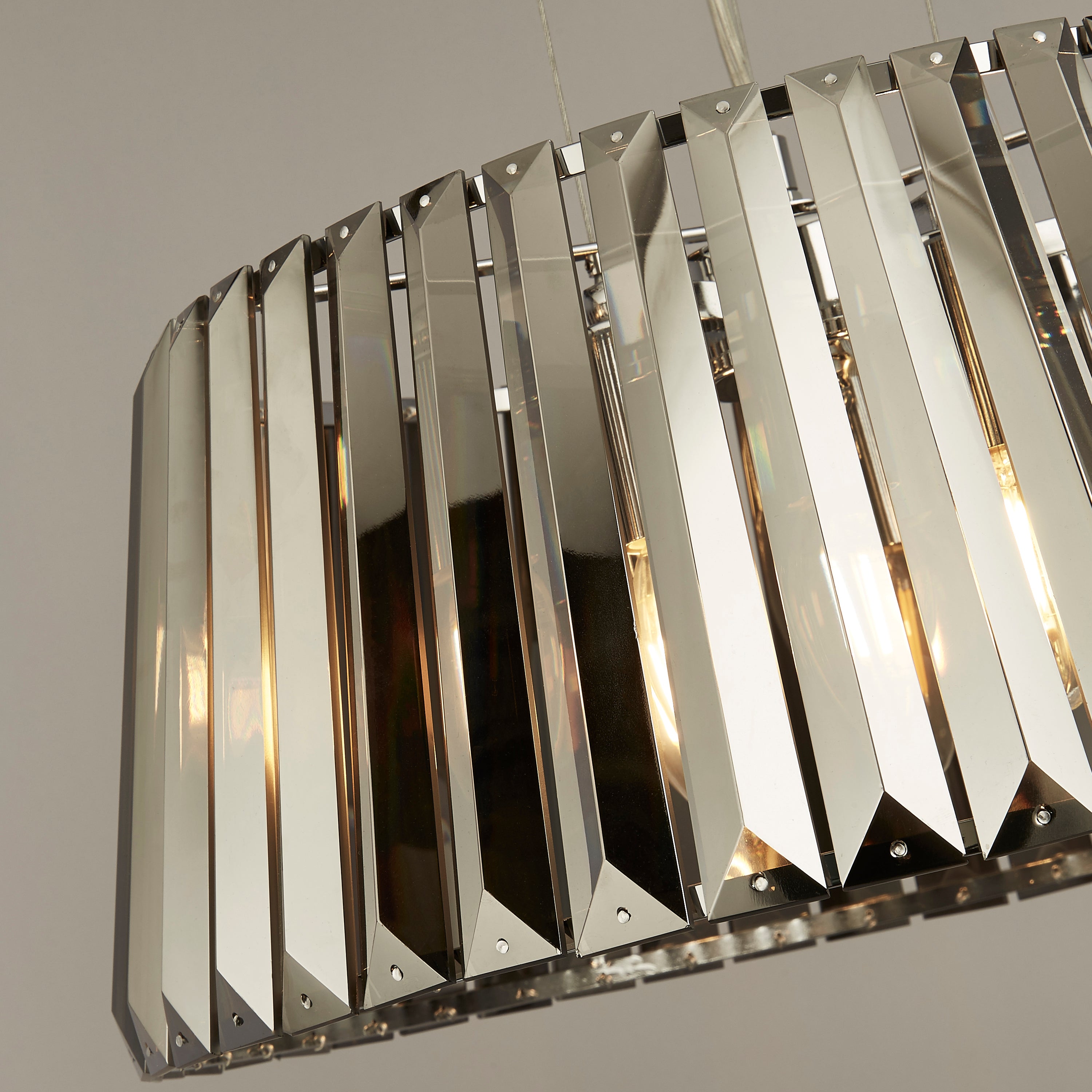 Searchlight Talton 5 Light Pendant to Semi-Flush - Chrome & Smoked Glass