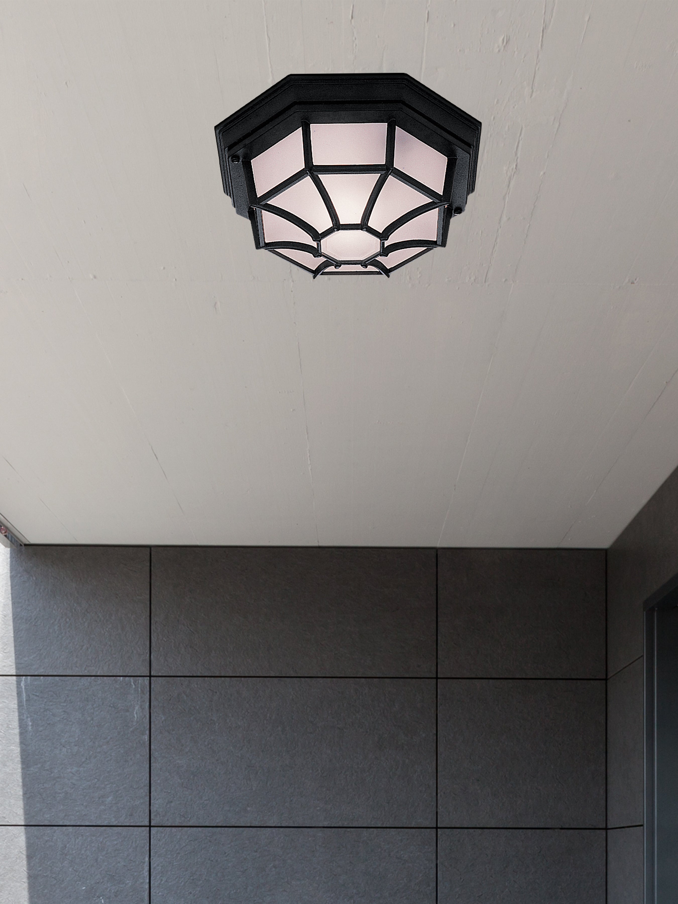 Searchlight Verona Flush Outdoor Light - Aluminium & Glass - IP44