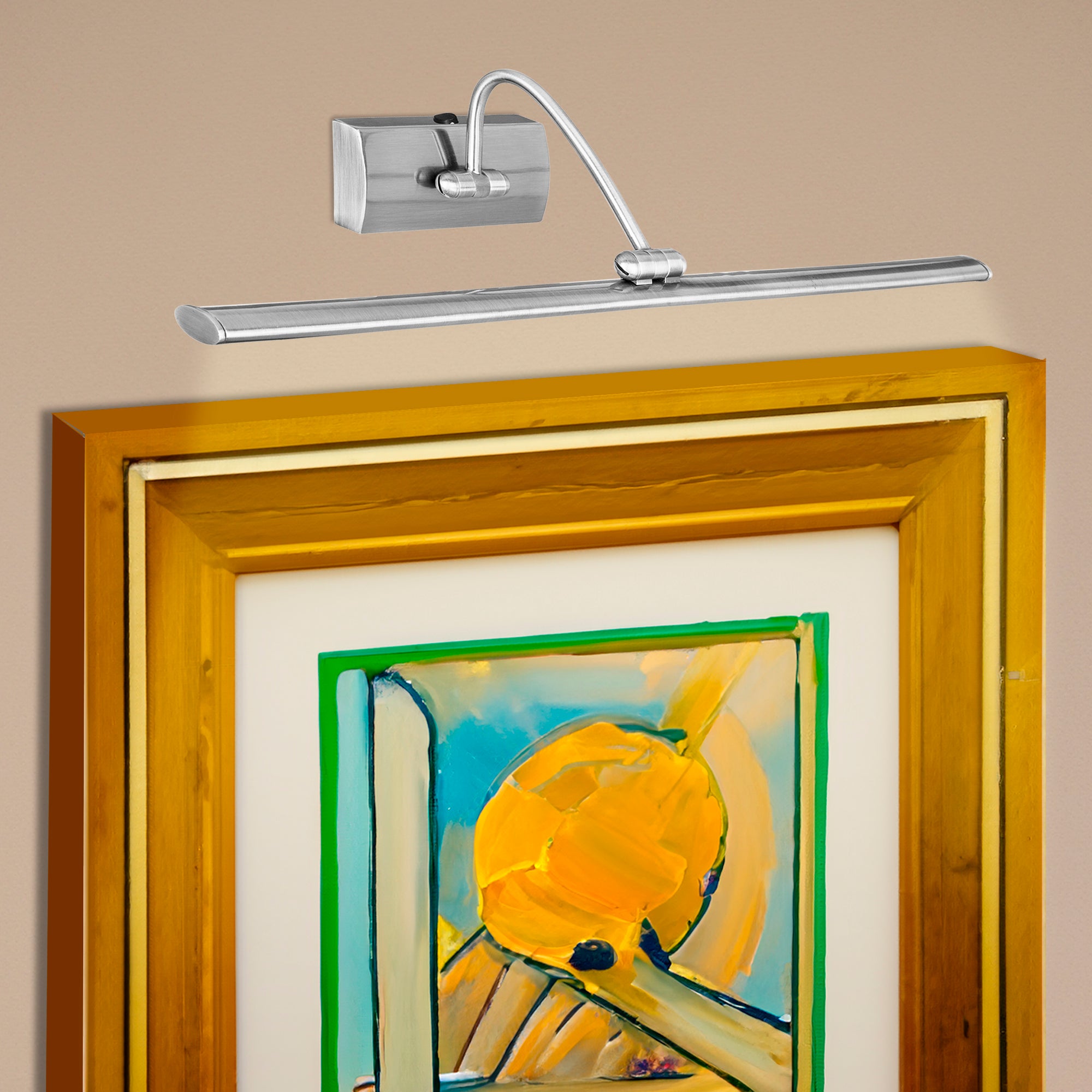 Searchlight Banner Large Picture Light - Satin Silver