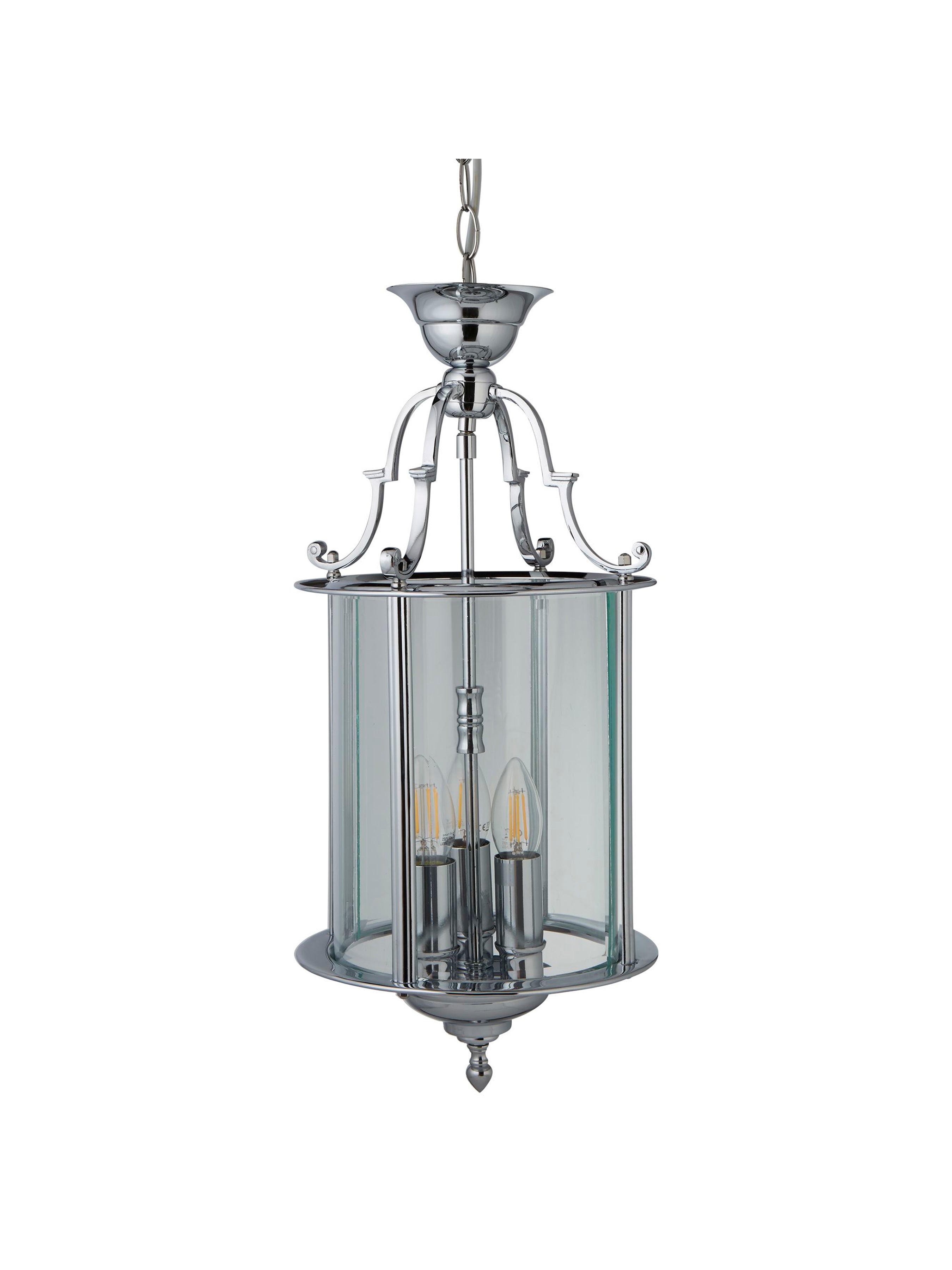 Searchlight Lake 25cm Chrome 3 Light Bevelled Glass