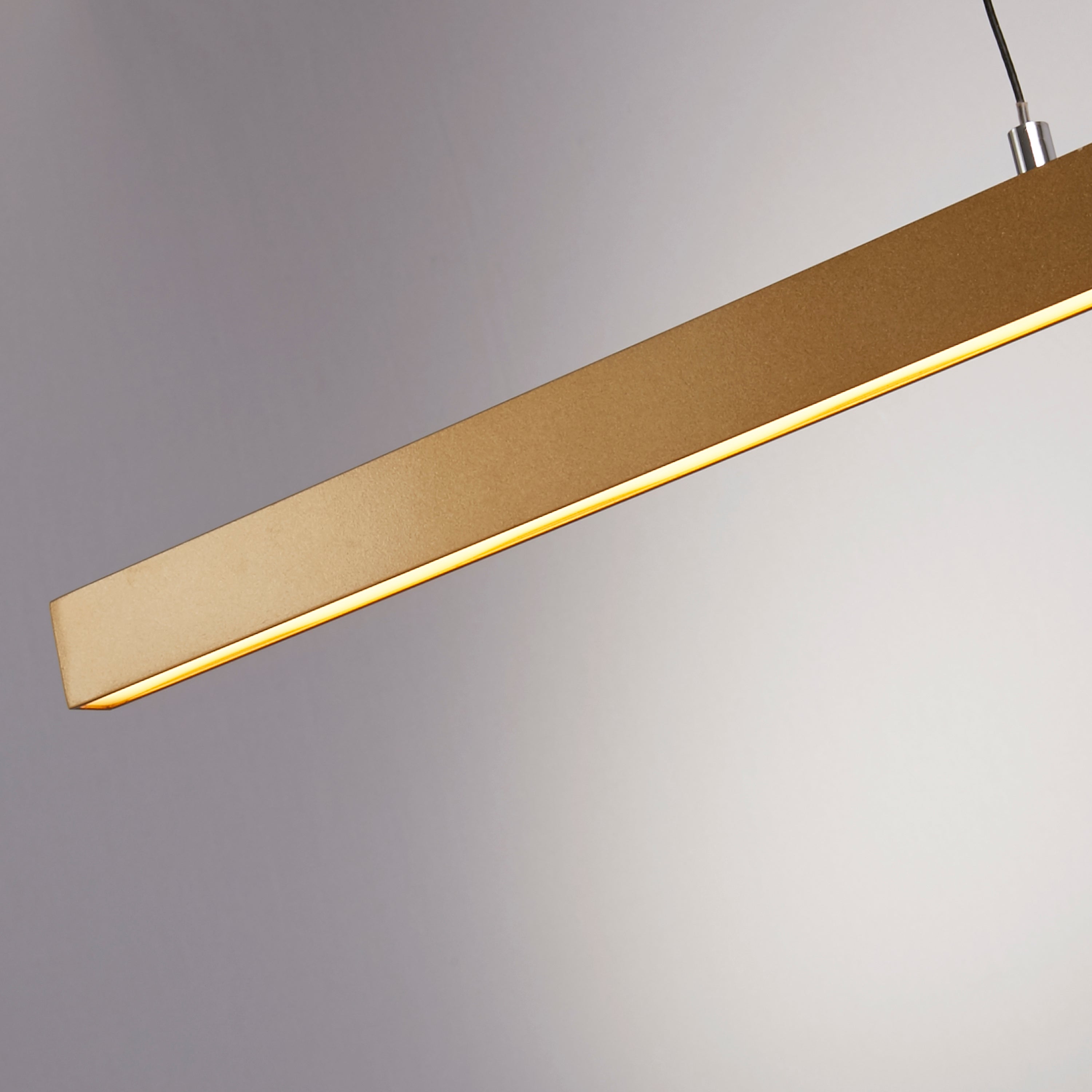 Searchlight Lance Linear Gesture Control Pendant - Gold Metal & Opal Glass