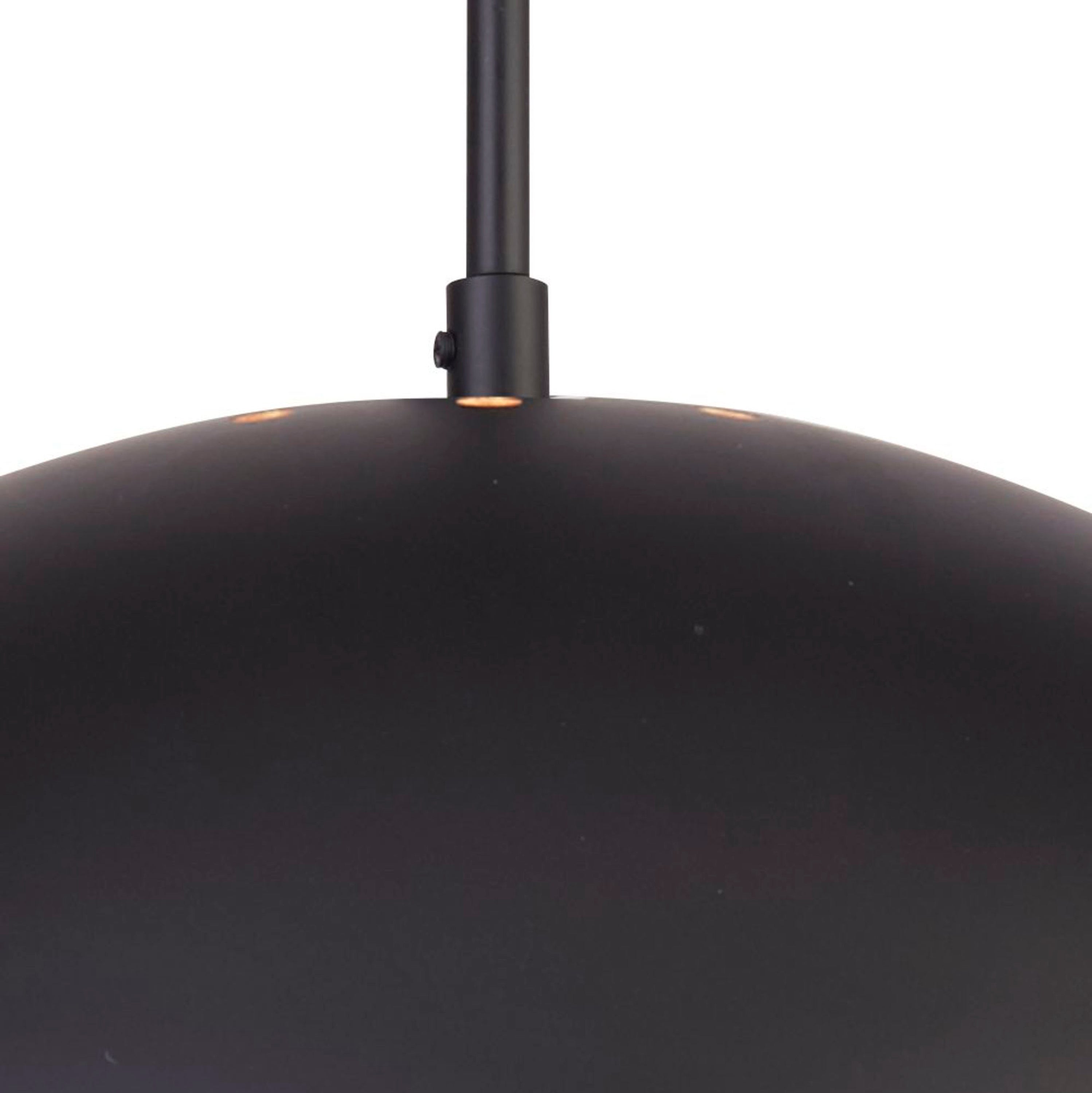 Searchlight Ireton Pendant - Single 40cm Matt Black Ball Pendant, Gold Interior